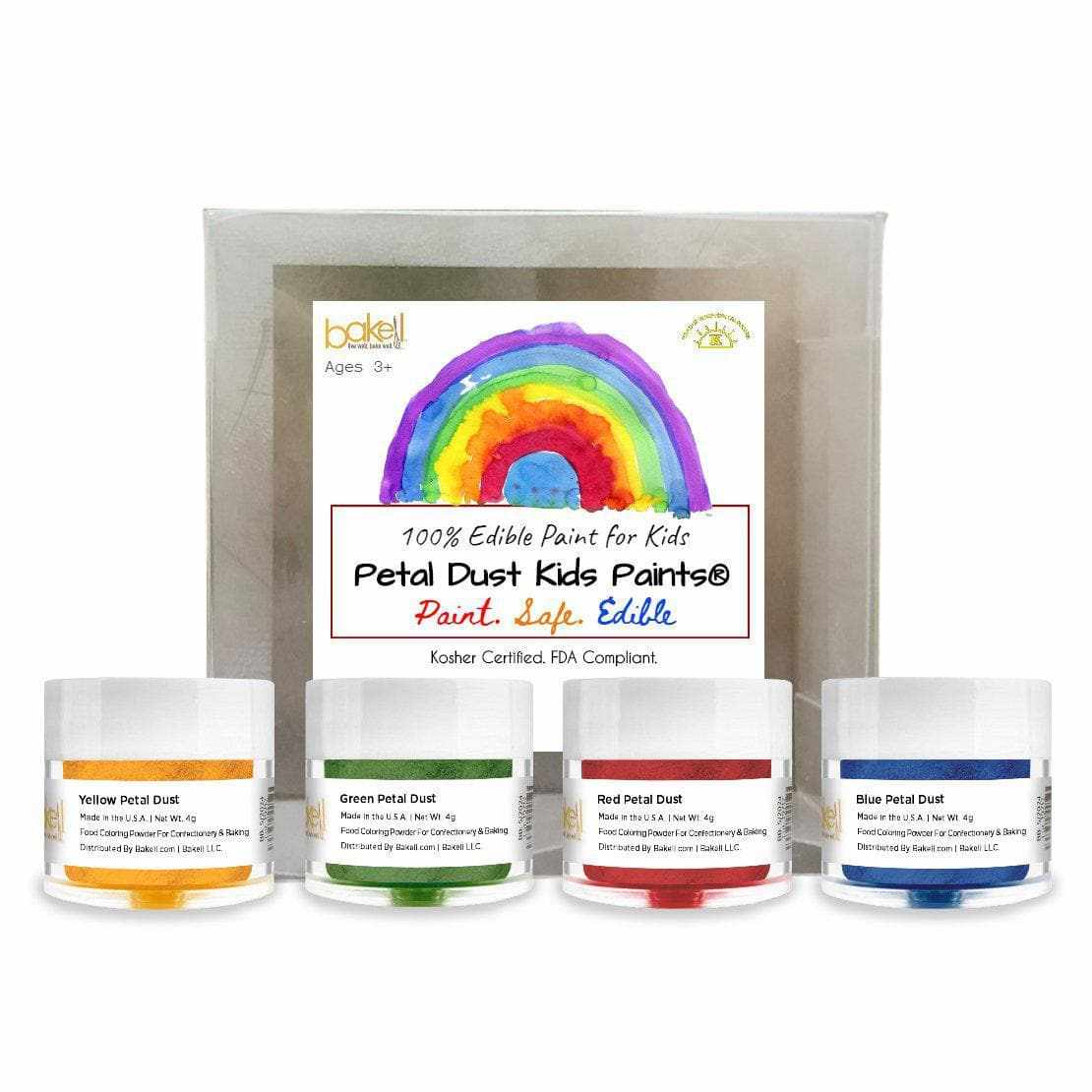 Non-Toxic Edible Kids Paint for Toddlers & Kids - 4 Piece Set, Safe & Washable Finger Paint for Creative Play, DIY Crafts & Birthday Party Activities