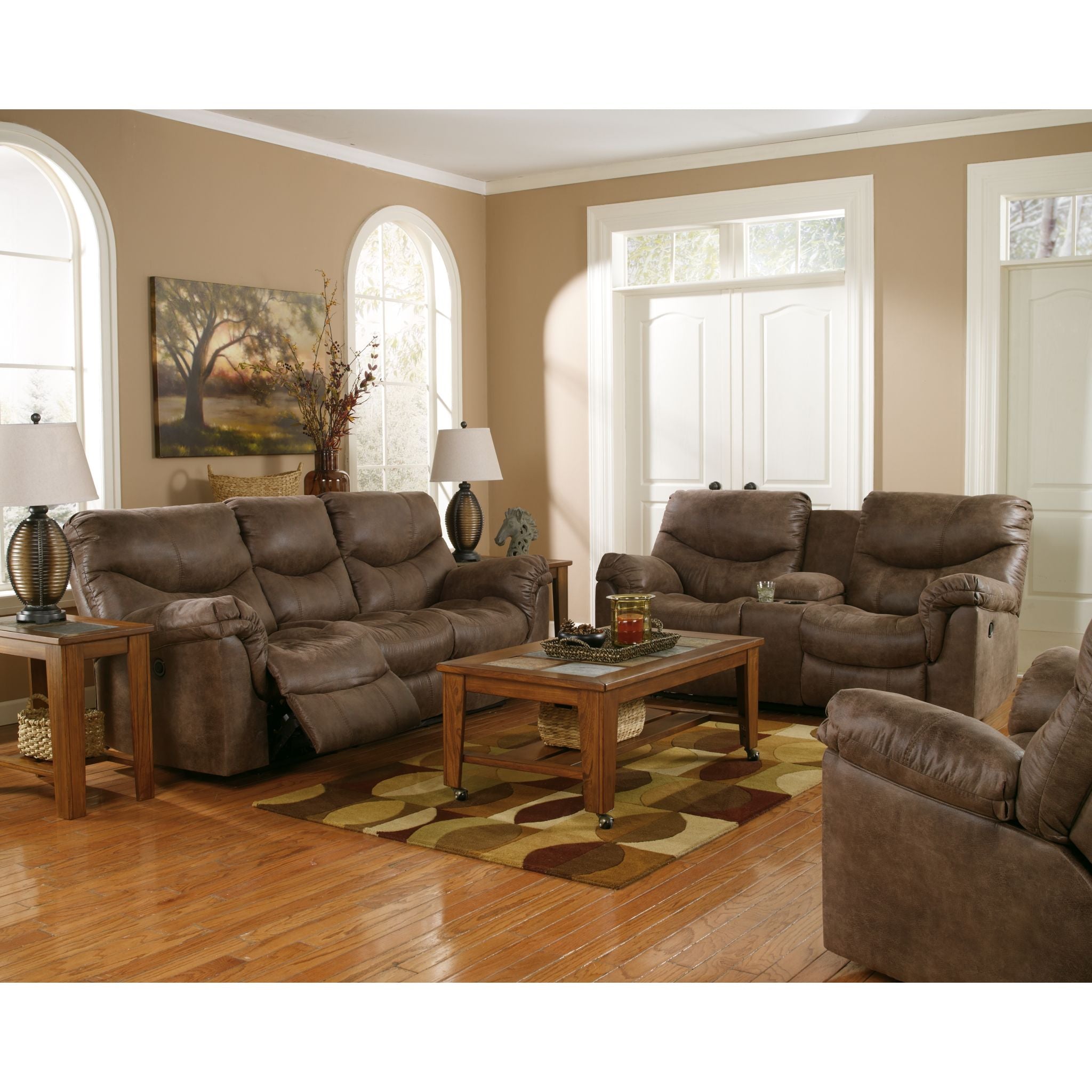 Alzena Rocker Recliner Chair - Comfortable Leather Living Room Reclining Chair with Footrest, Swivel & Massage (Gunsmoke) - Perfect for Relaxing, Watching TV & Napping