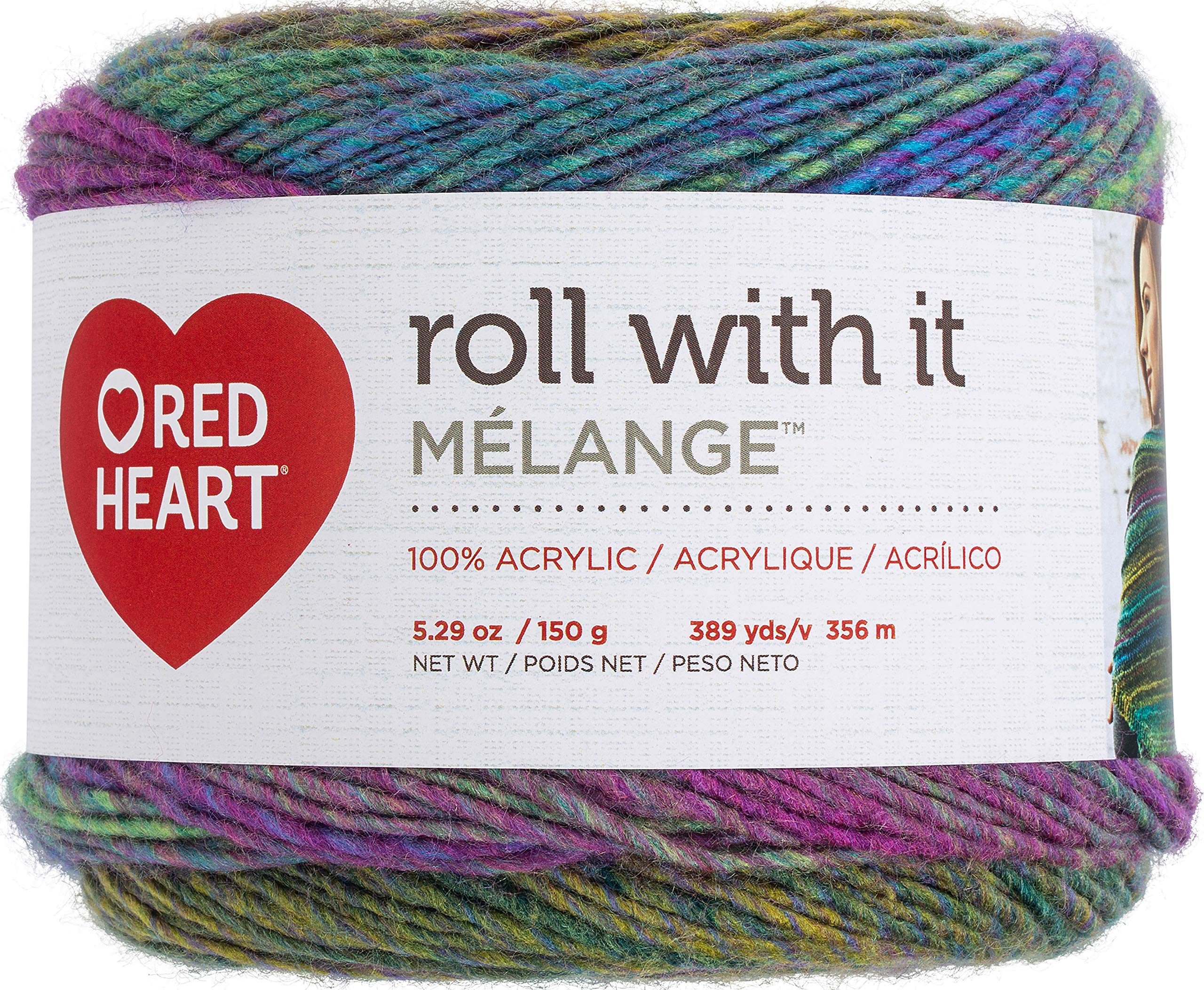 Red Heart Roll with It Melange Catwalk Yarn - Soft Multicolor Knitting & Crochet Yarn for Scarves, Hats & DIY Crafts