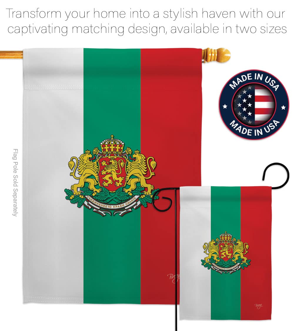 Bulgaria National Flag Set 28x40in w/Pole for Home & Garden Decor