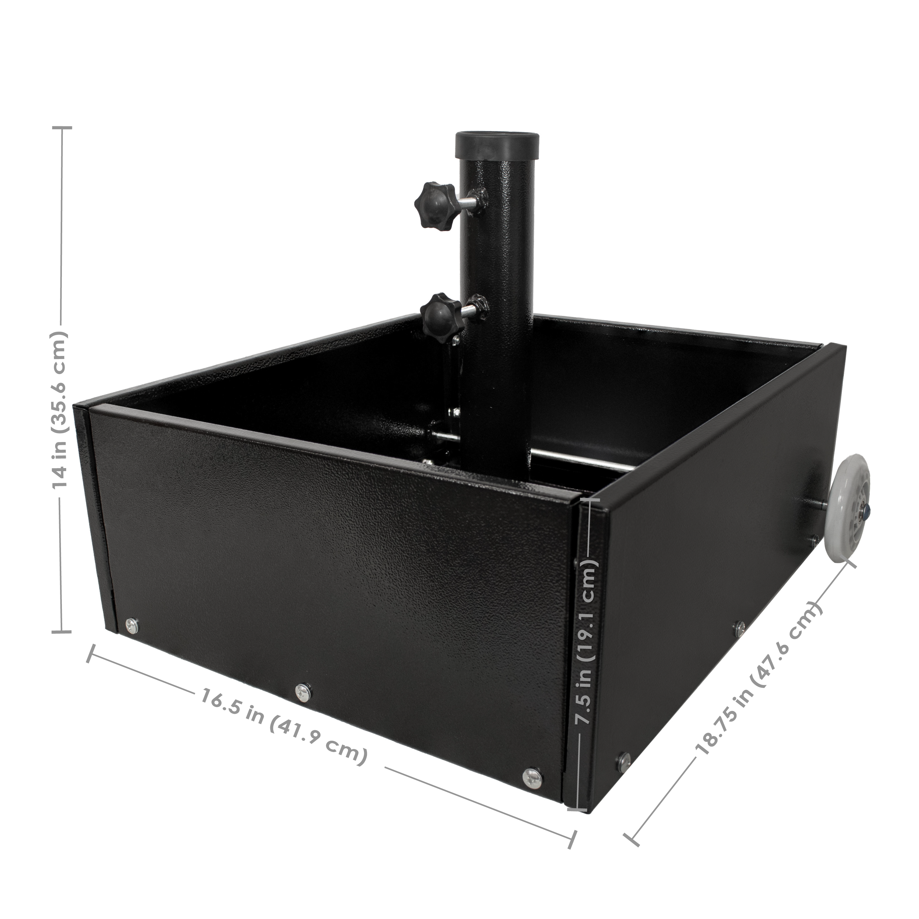 Heavy Duty Patio Umbrella Stand with Wheels & Planter - Outdoor Garden Decor for Poolside, Deck, Backyard, and Patio Use