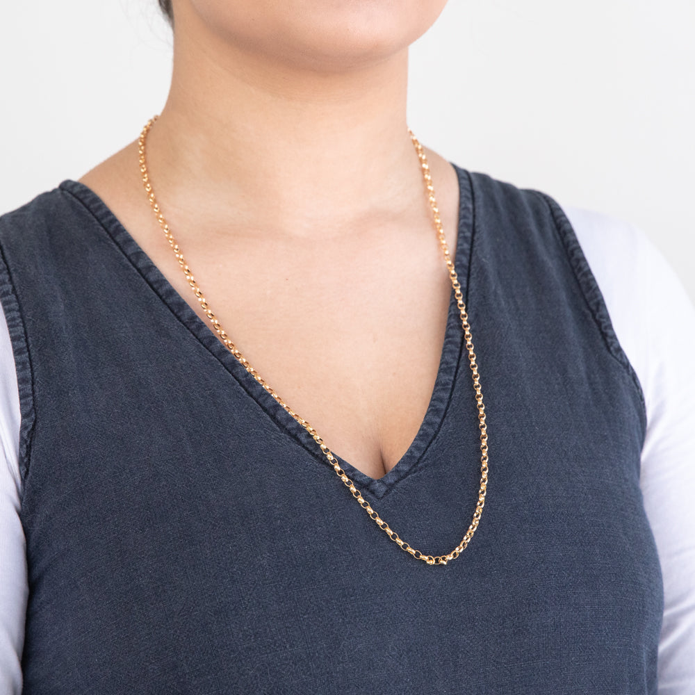9ct Elegant Yellow Solid Gold Belcher Chain for Women - Dainty & Timeless Jewelry Gift for Her - Perfect for Everyday Wear, Layering & Special Occasions