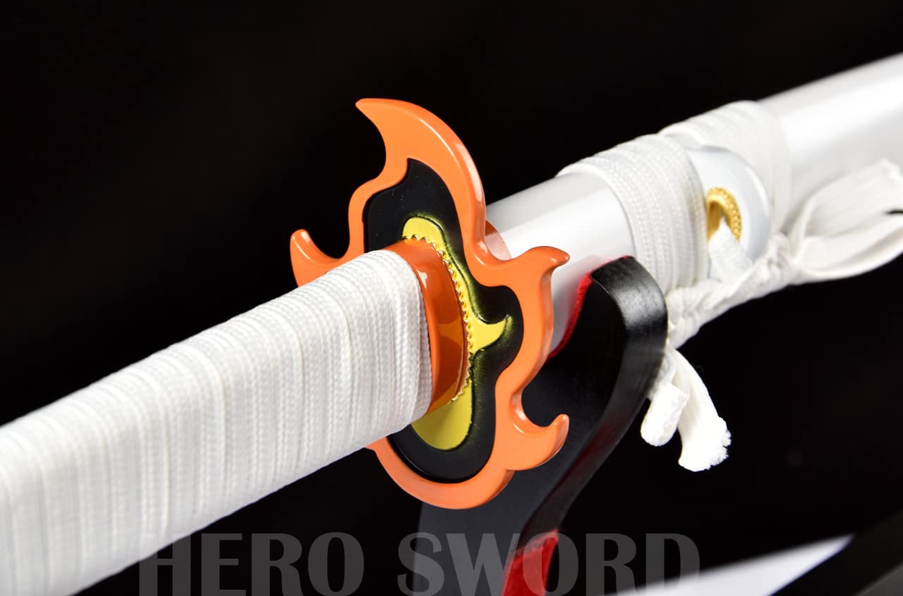 Handmade Demon Slayer Katana - 1060 Carbon Steel Full Tang Samurai Sword with Real Sharp Blade | Japanese Anime Cosplay Weapon | Perfect for Collectors, Martial Arts & Anime Enthusiasts