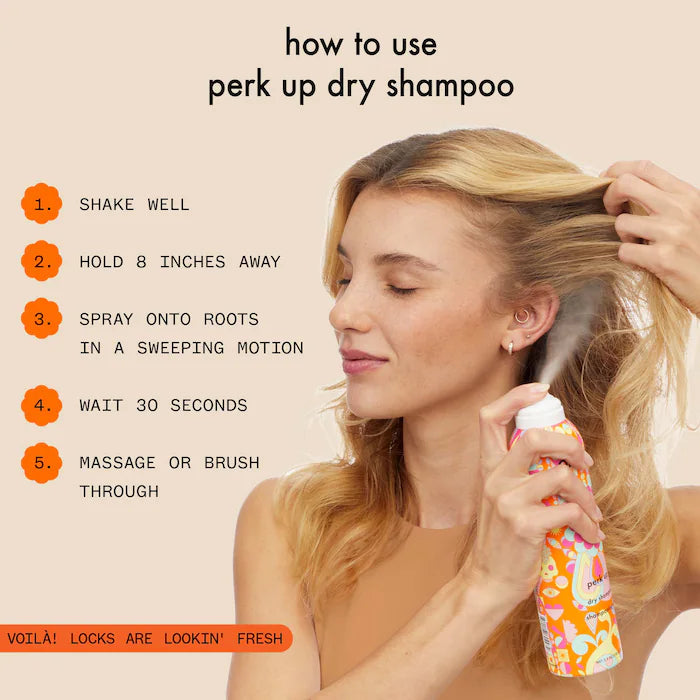 Amika Perk Up Talc-Free Dry Shampoo for Oily Hair - Quick Refresh & Volume Boost for Workouts, Travel & Busy Mornings