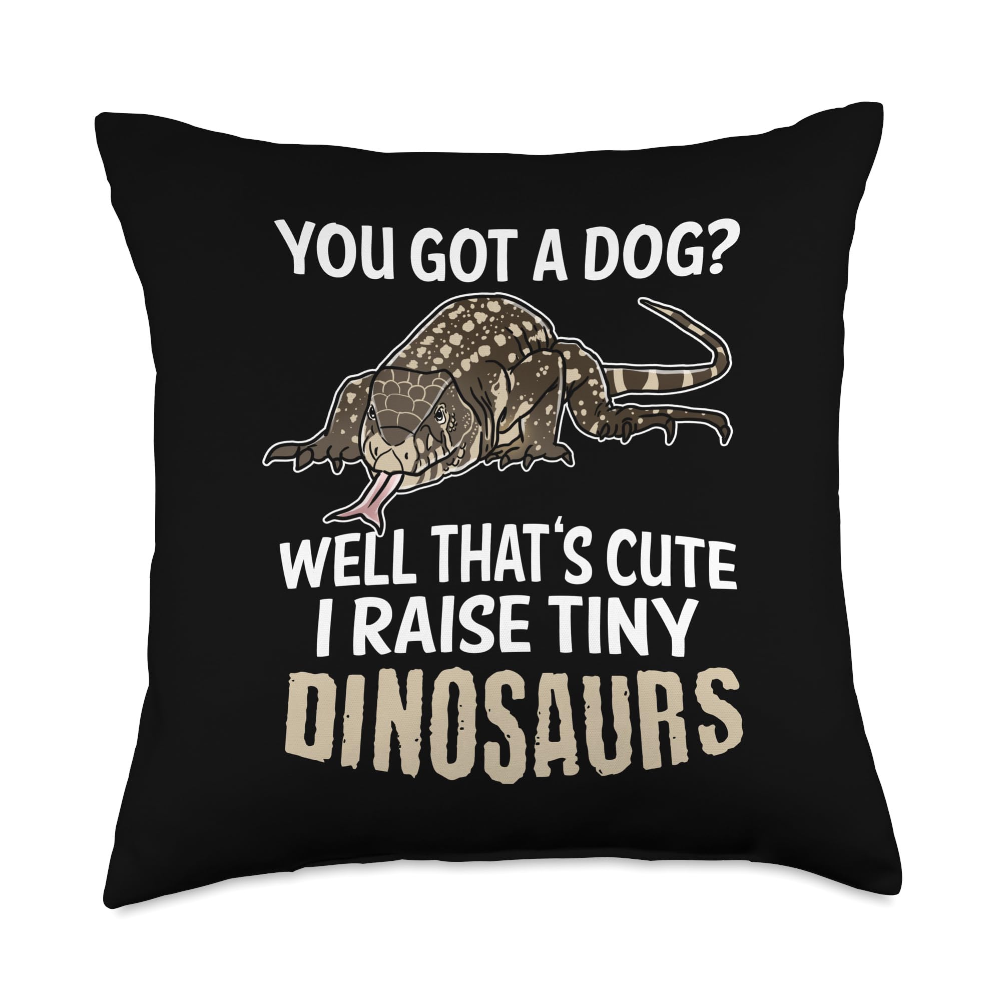 Funny Tegu Lizard Throw Pillow 18x18 - Reptile Lover Gift for Home Decor