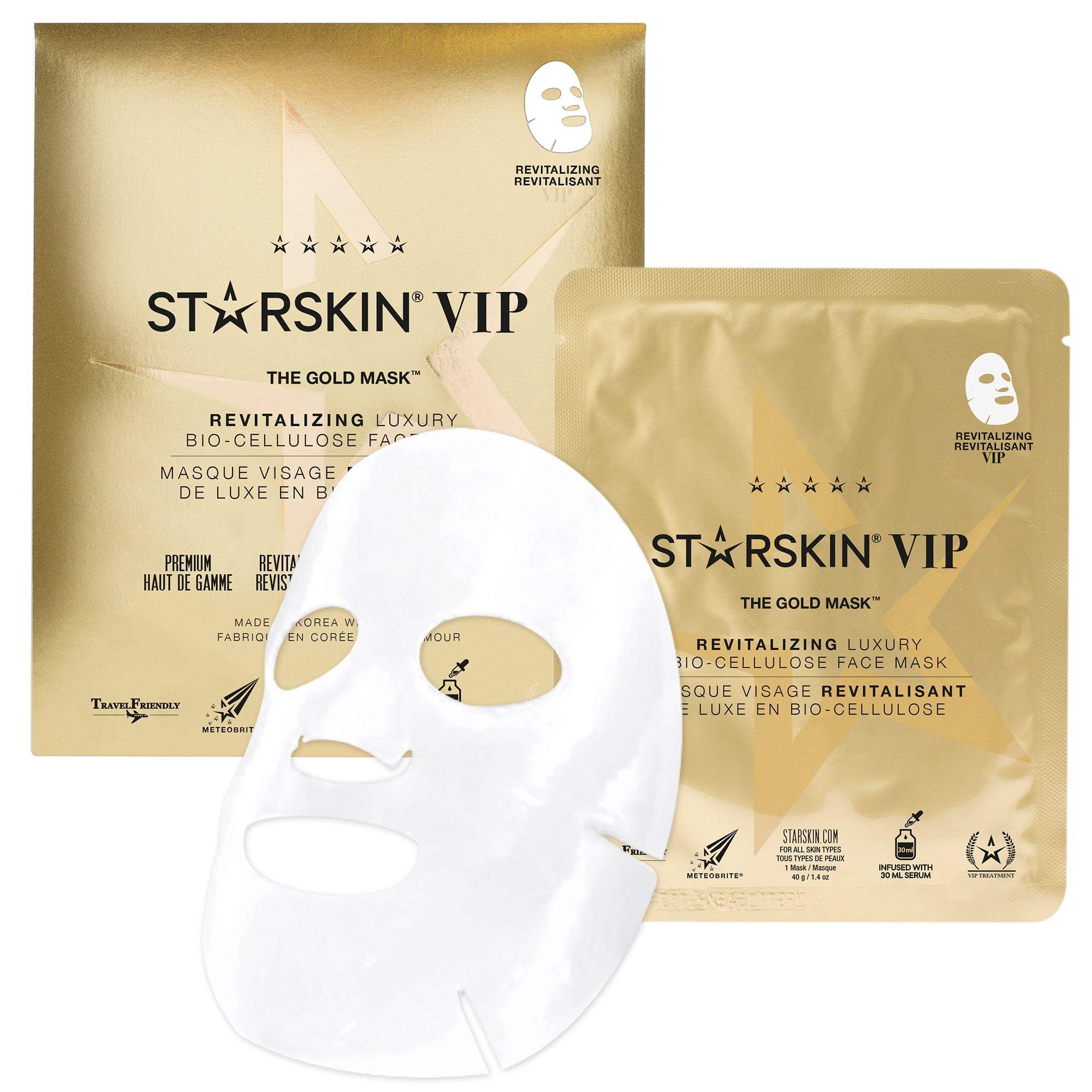 StarSkin VIP Gold Face Mask Gift Set - Luxurious Skincare for Hydration & Anti-Aging | Perfect for Spa Day, Self-Care & Special Occasions