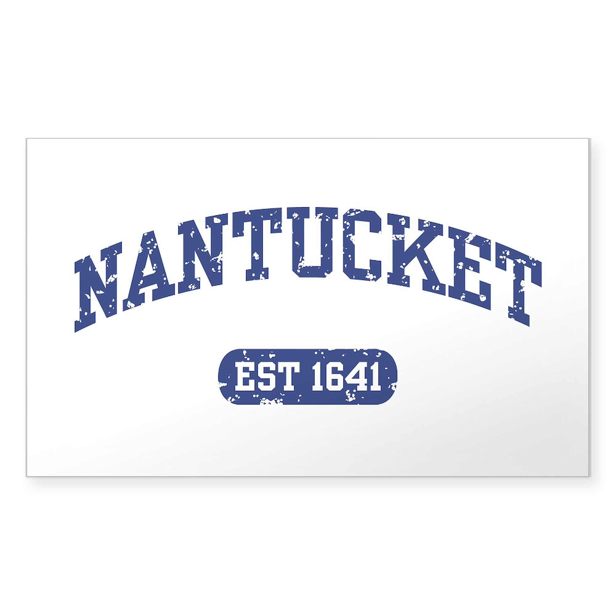 Nantucket EST 1641 Rectangle Bumper Sticker - Waterproof Vinyl Car Decal for Windows, Laptops & Travel Mugs - Perfect for Beach Lovers and Coastal Decor