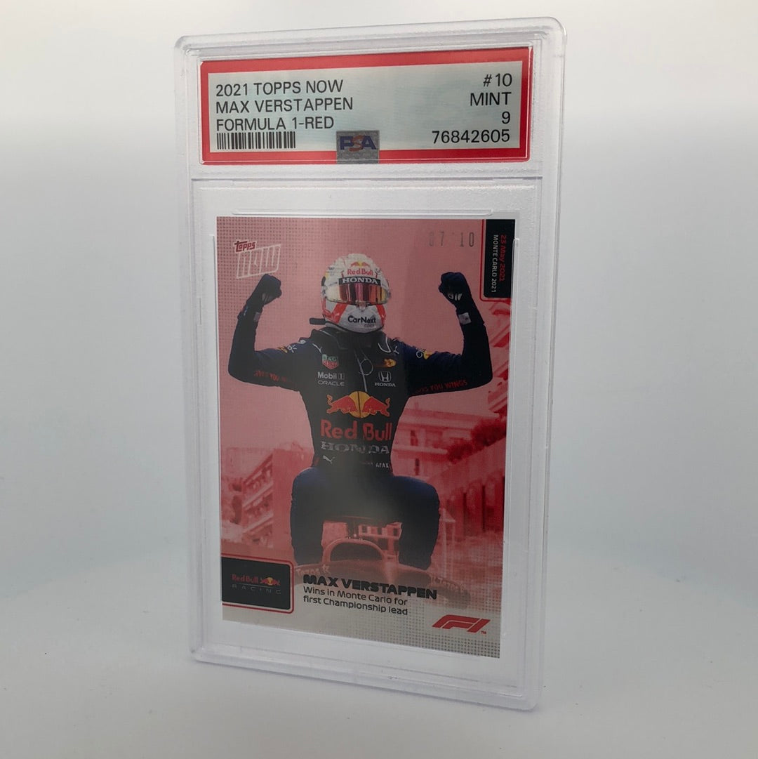2007 Topps Chrome Max Verstappen #10 PSA 9 Gem Mint Rookie Card - Collectible Trading Card for F1 Fans & Sports Memorabilia Enthusiasts