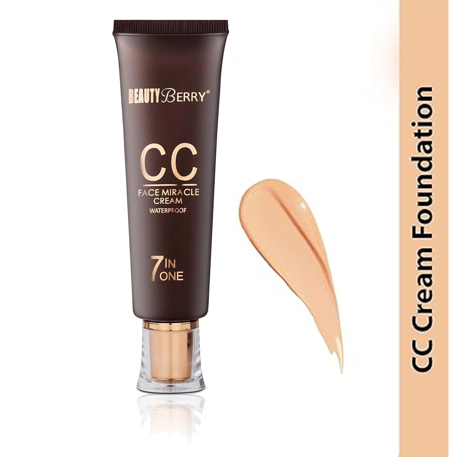 BEAUTYBERRY CC Face Miracle Cream - Waterproof 7-in-1 Multifunctional BB Cream with SPF (Light Shade) for Daily Makeup, Sun Protection & Even Skin Tone | Perfect for Work, Travel & Everyday Use