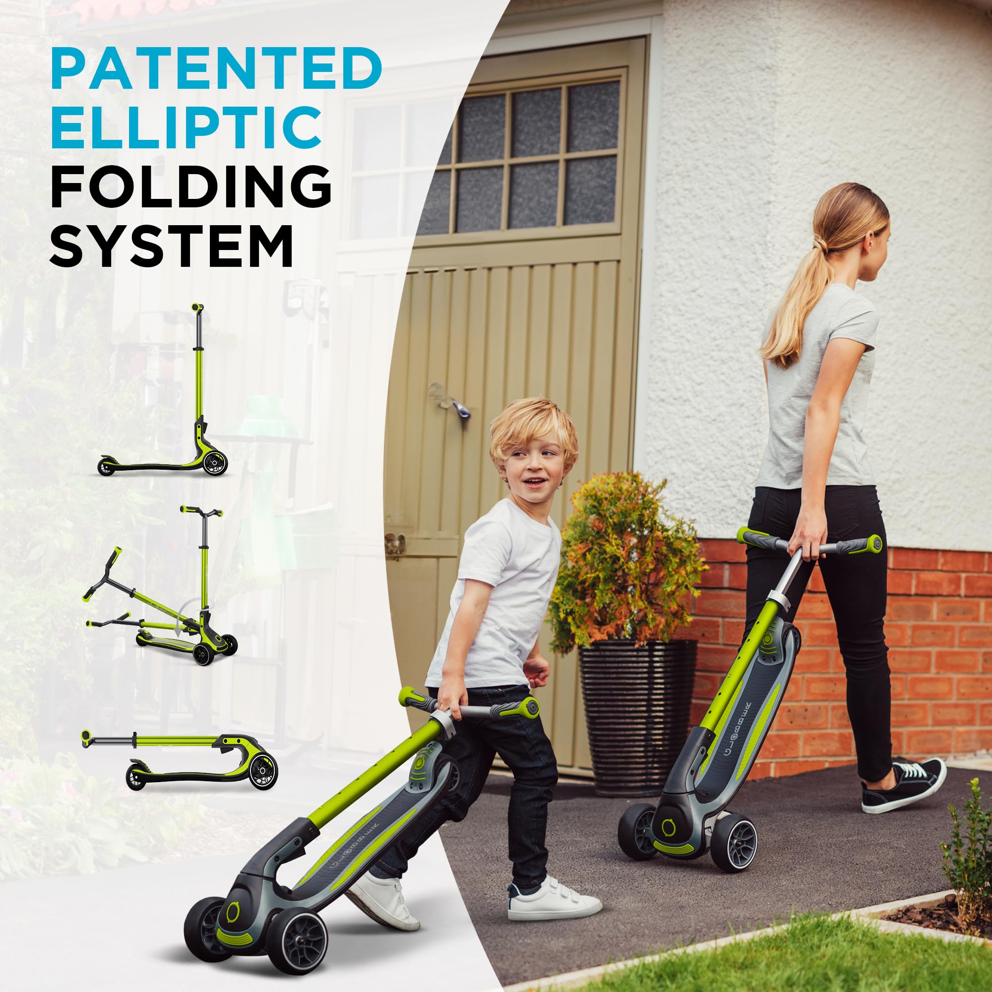 Globber Ultimum 3-Wheel Foldable Kick Scooter for Adults & Kids 5+ | Safe Non-Slip Deck & Premium Brakes | Perfect for Commuting, School & Outdoor Fun