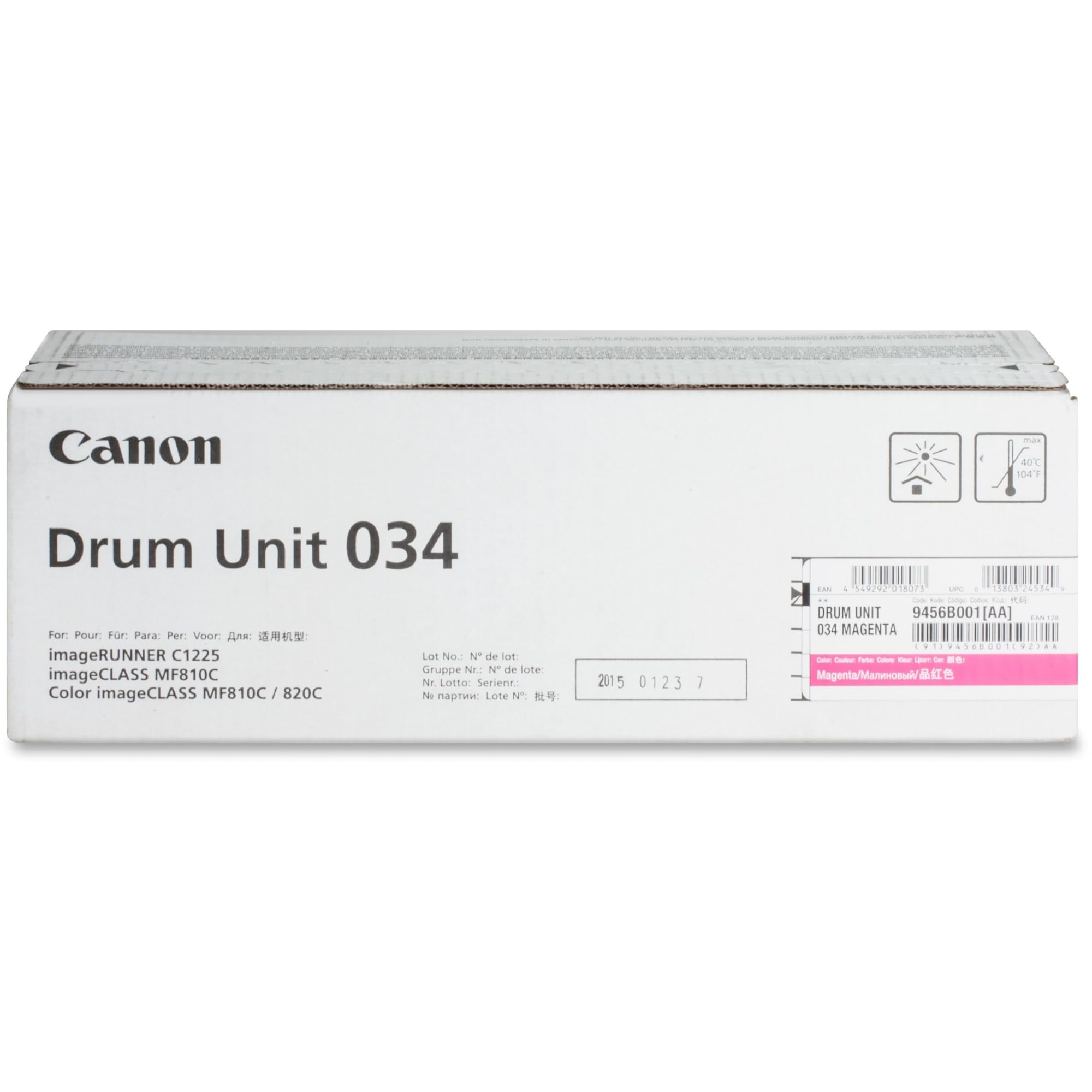 Canon 034 Magenta Drum Cartridge (9456B001) - 1-Pack Replacement Toner for Canon Color imageCLASS MF810Cdn & MF820Cdn Laser Printers - Ideal for Office Printing, Home Office Use & High-Quality Color Documents