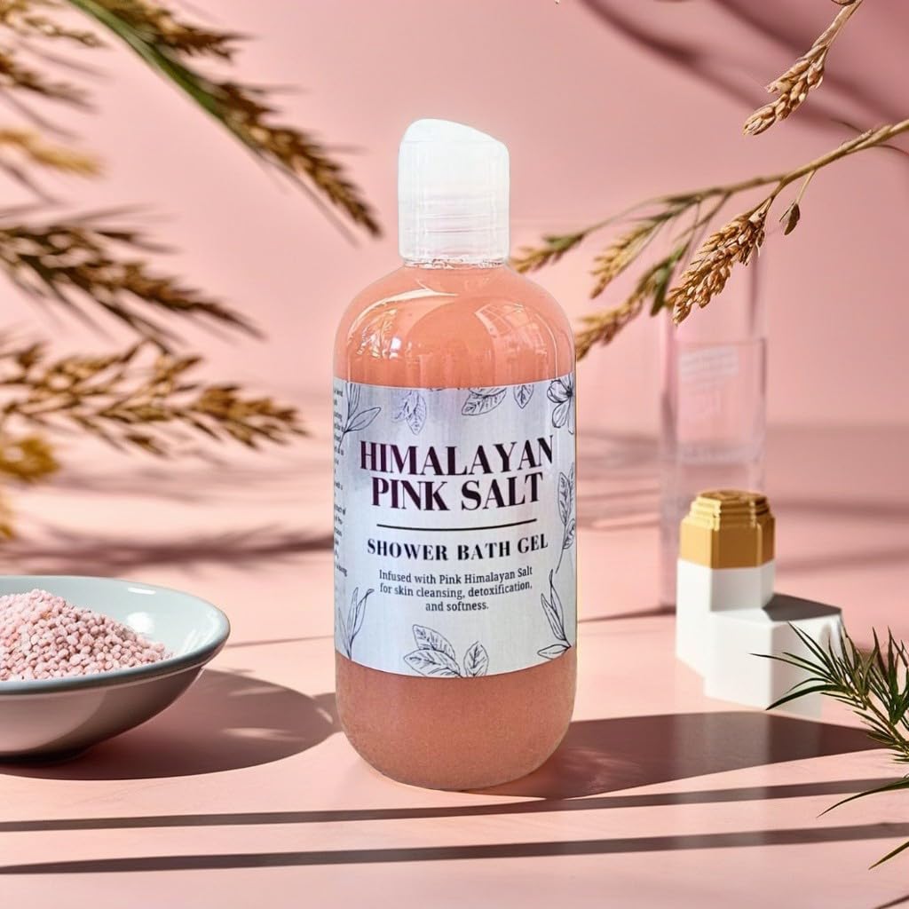 Himalayan Pink Salt Shower Gel - Natural Exfoliating & Detoxifying Body Wash for Soft Skin | Spa-Like Bath Experience at Home