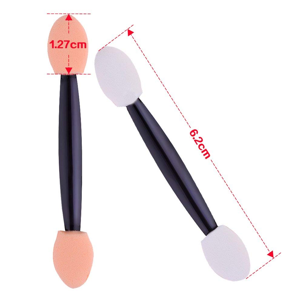 STORE77 12Pcs Disposable Double-Sided Eyeshadow Brush Set with Sponge Applicator - Oval Makeup Brushes for Professional & Home Makeup Application