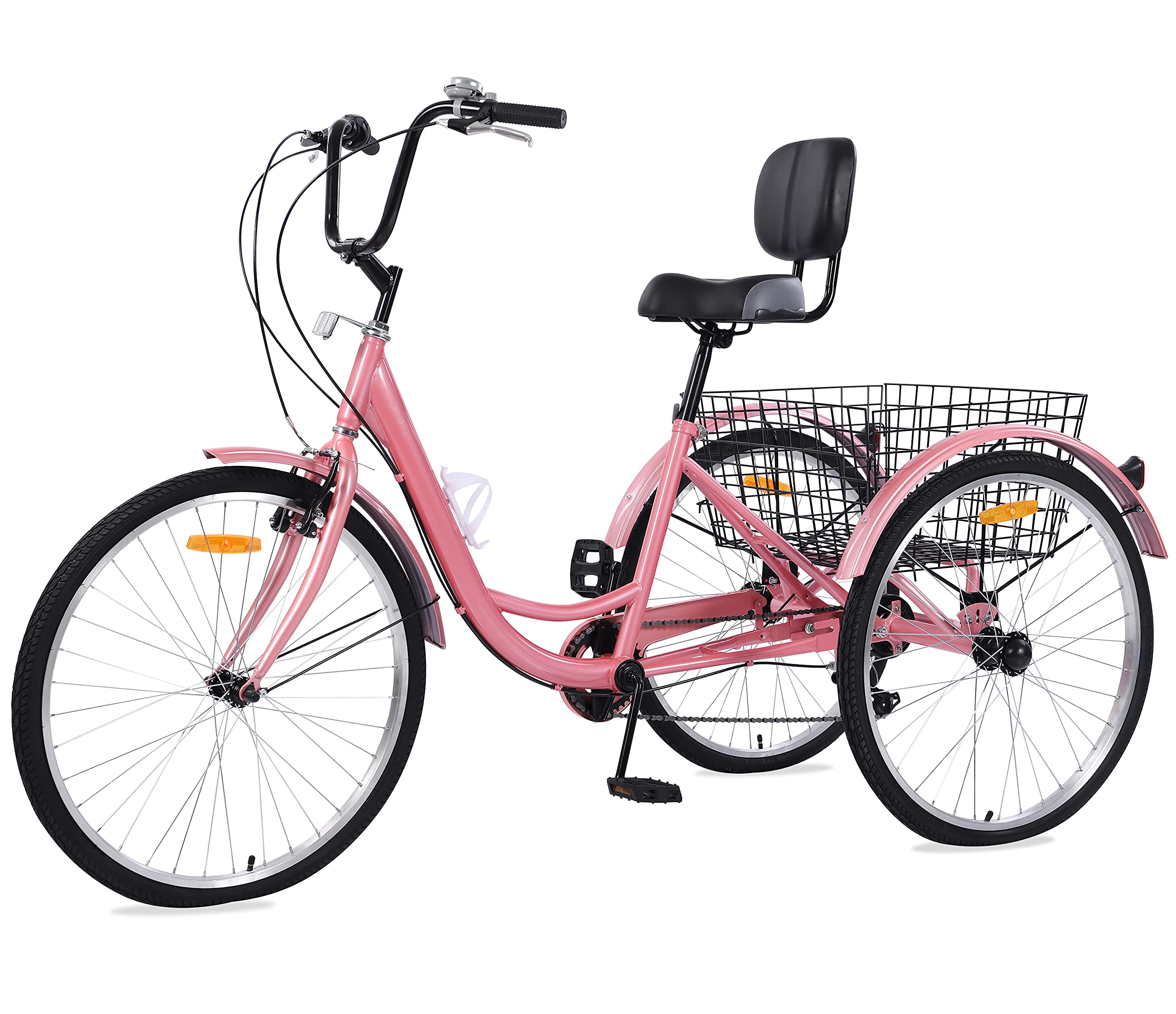 **SZN Adult Tricycles 7-Speed, 20/24/26 Inch 3-Wheel Cruiser Bike for Women & Seniors - Low Step-Through Steel Frame, Shopping Basket, Multiple Colors - Perfect for Commuting, Shopping & Leisure Rides**