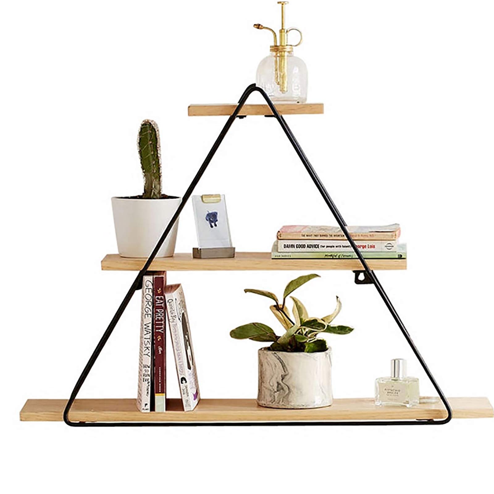 3-Tier Wall Mounted Floating Shelves - Scandinavian Industrial Style Storage & Display Rack (32kg Capacity) - Perfect for Bathroom Organization, Living Room Decor, Bedroom Storage & Kitchen/Office Display