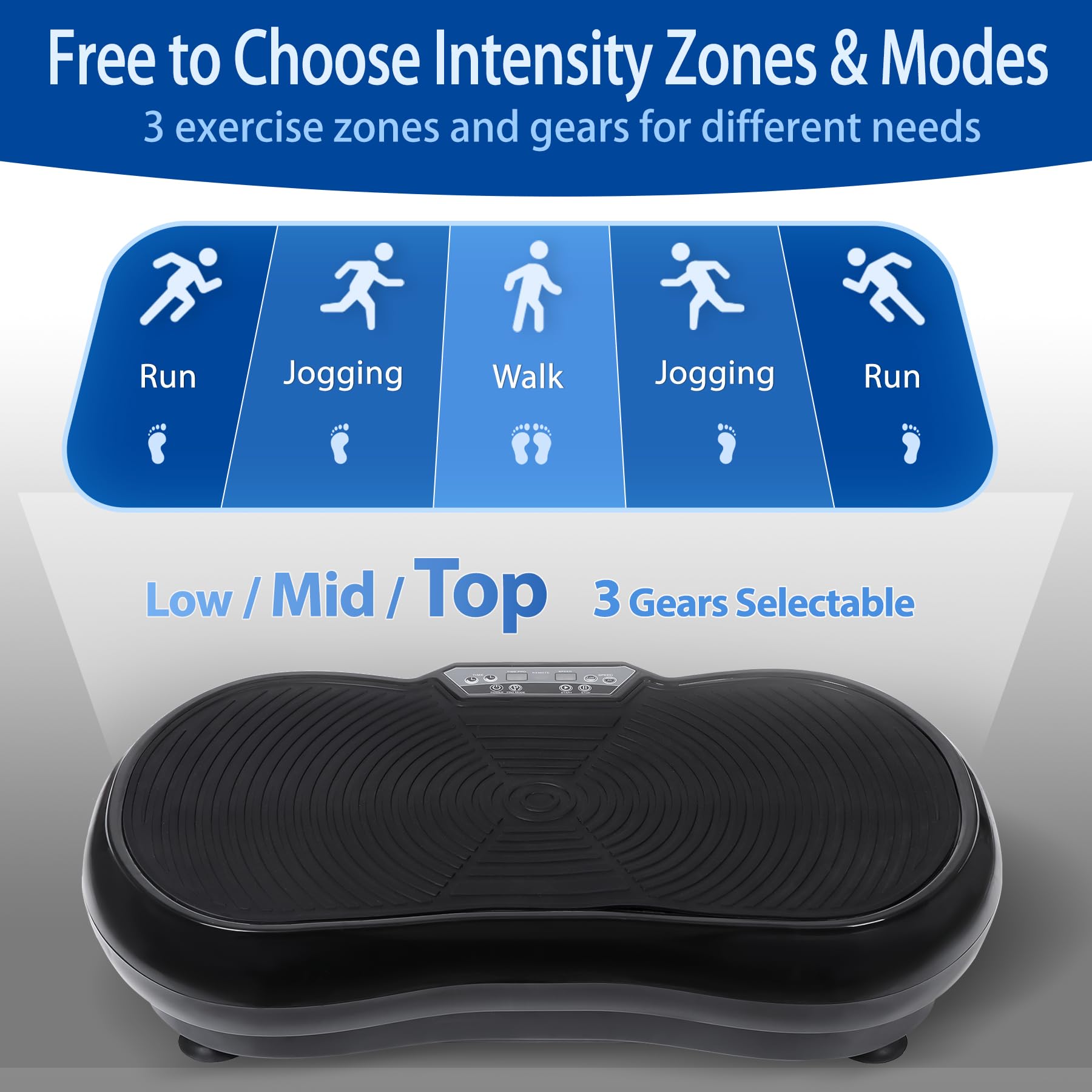 SUPER DEAL Pro Vibration Plate Exercise Machine - Whole Body Workout & Fitness Platform with Massage Function, Bluetooth, Remote & Resistance Bands (99 Levels) - Perfect for Home Gym, Weight Loss & Muscle Recovery