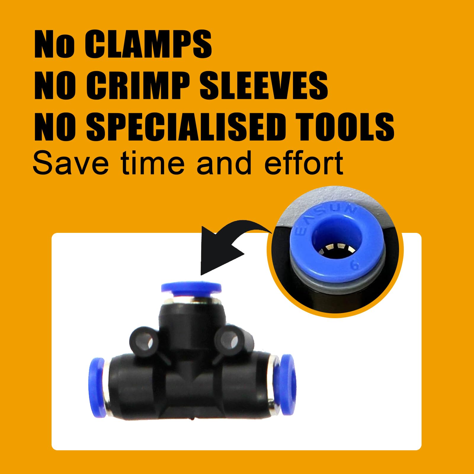 High Performance Vacuum PU Tubing & Push Lock Fittings Kit - 1/8