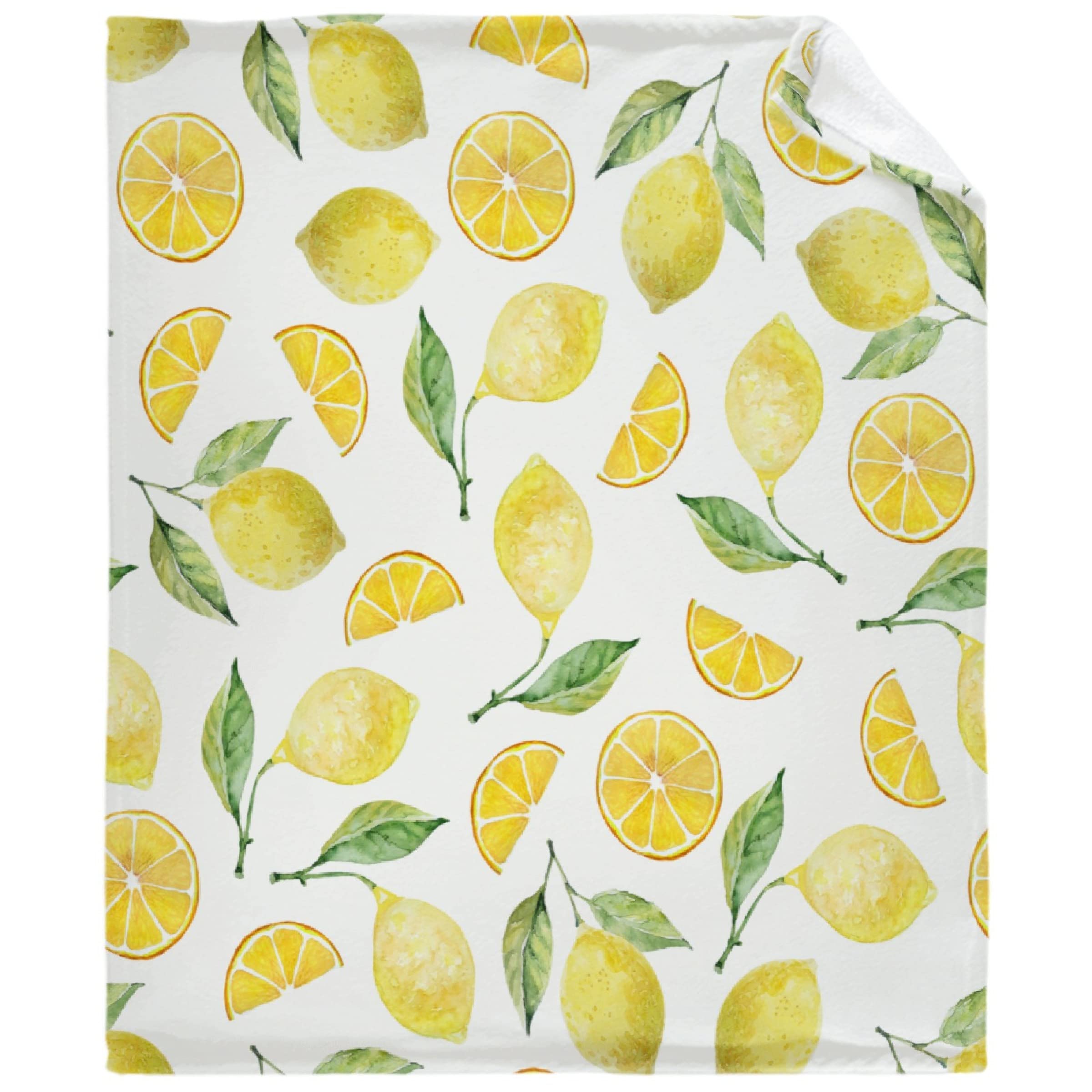 Darani Lemon Yellow Fruit Lightweight Super Soft Cozy Throw Blanket - 120x90 Extra Large Flannel Blanket for Bed, Couch & Travel - Warm, Breathable & Machine Washable - Perfect for Family, Camping & Gift Giving
