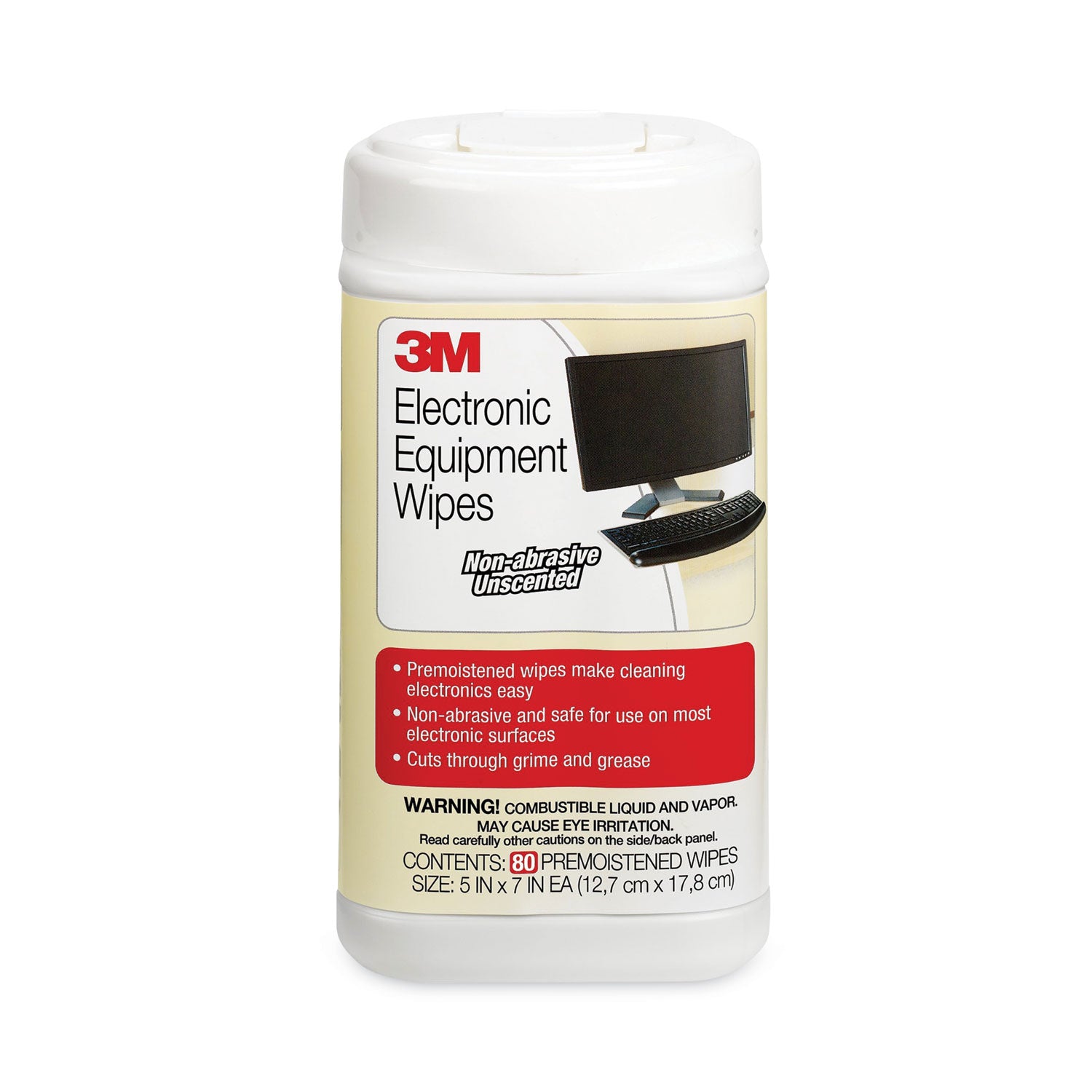3M™ Electronic Equipment Cleaning Wipes - Unscented, 1-Ply, 5.5