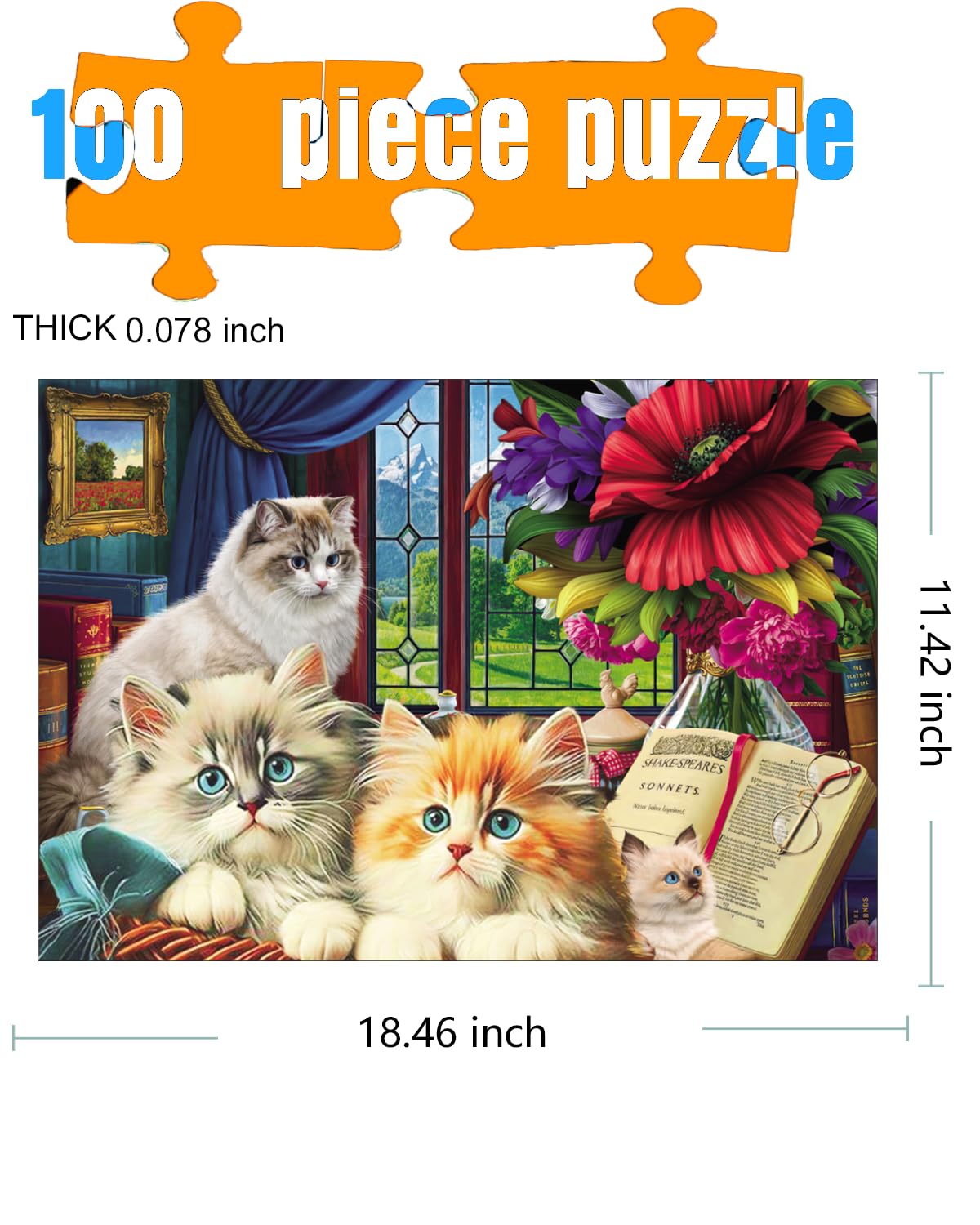 100 Piece Jigsaw Puzzle for Adults & Kids - 100 PCS Educational Puzzle Game (D0001) | Perfect for Family Bonding, Classroom Activities & Cognitive Development