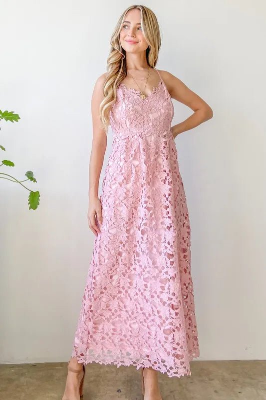Elegant Lace Maxi Cami Dress for Women - Perfect for Weddings, Parties & Special Occasions | Flowy Boho Summer Dress for Beach Vacations & Date Nights