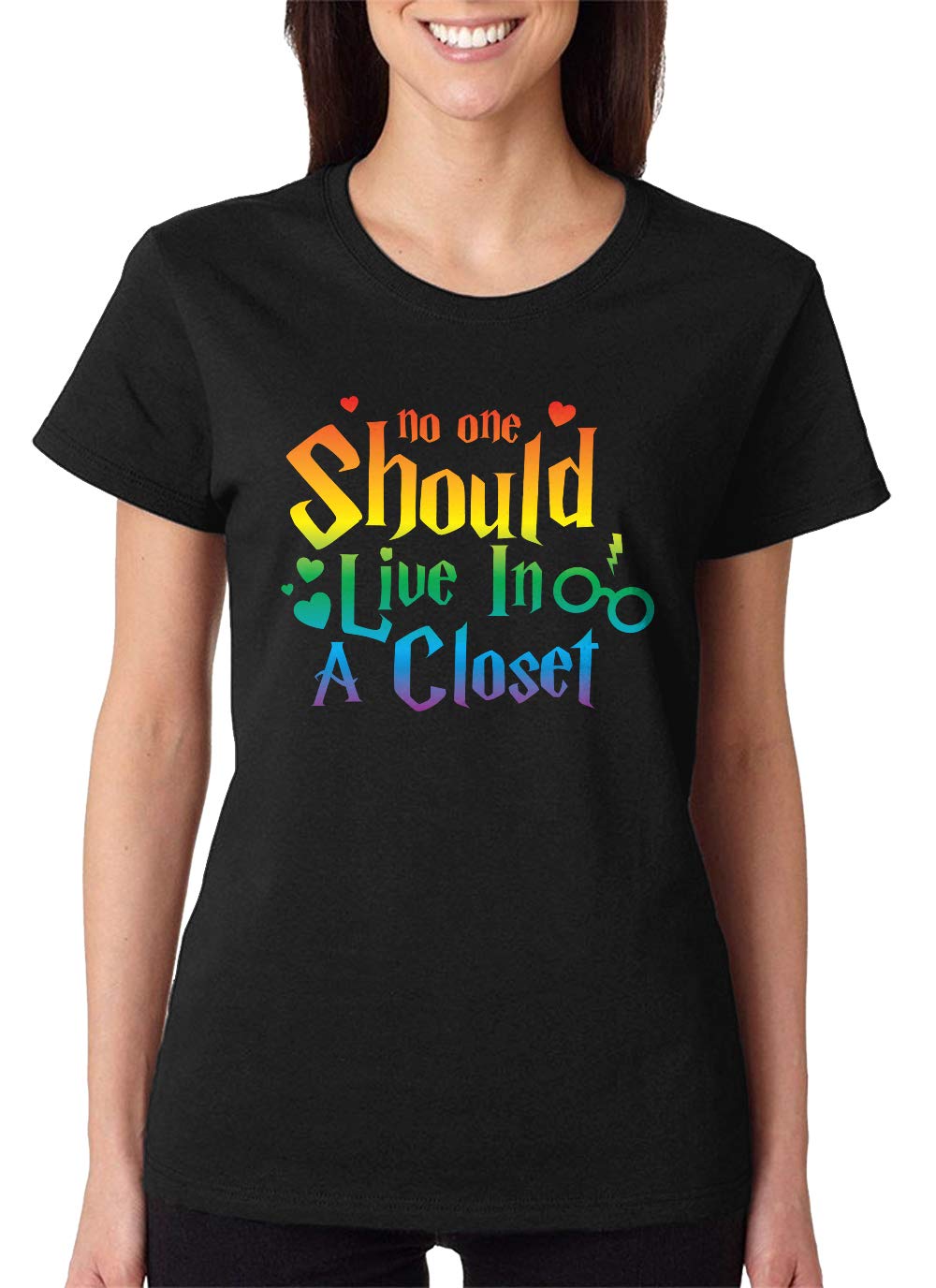 SpiritForged Apparel LGBT Pride Women's T-Shirt - Rainbow Equality Graphic Tee for Lesbian Gay Bisexual Transgender Support - Casual Wear for Pride Parades, LGBTQ+ Events & Everyday Outfits