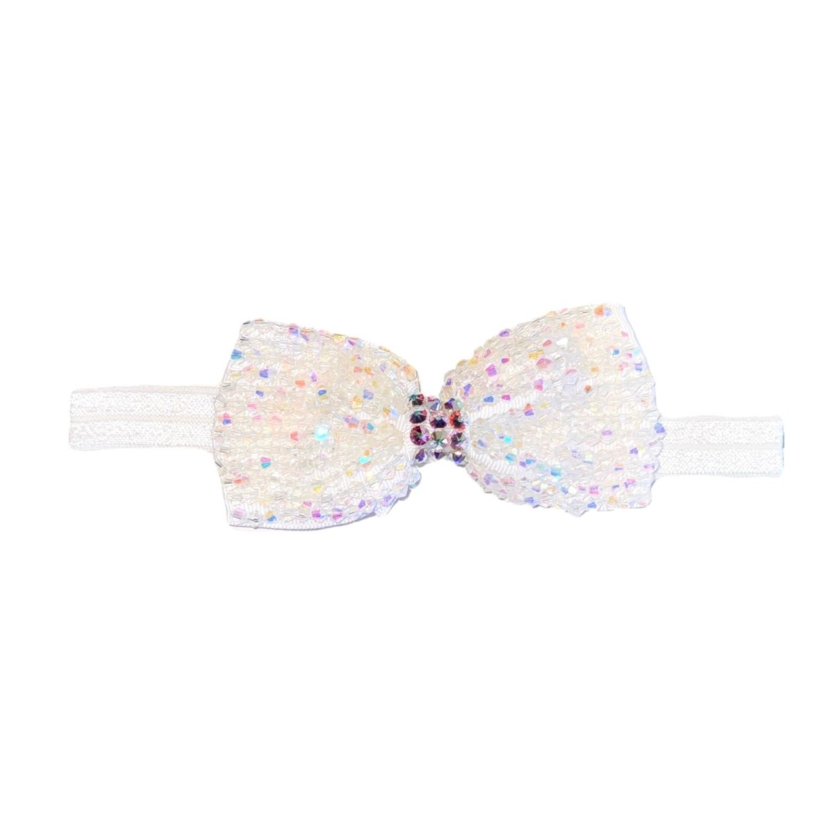 Sparkling Beaded Bow Elastic Headband for Women & Girls - Stylish Hair Accessory for Parties, Weddings & Everyday Wear