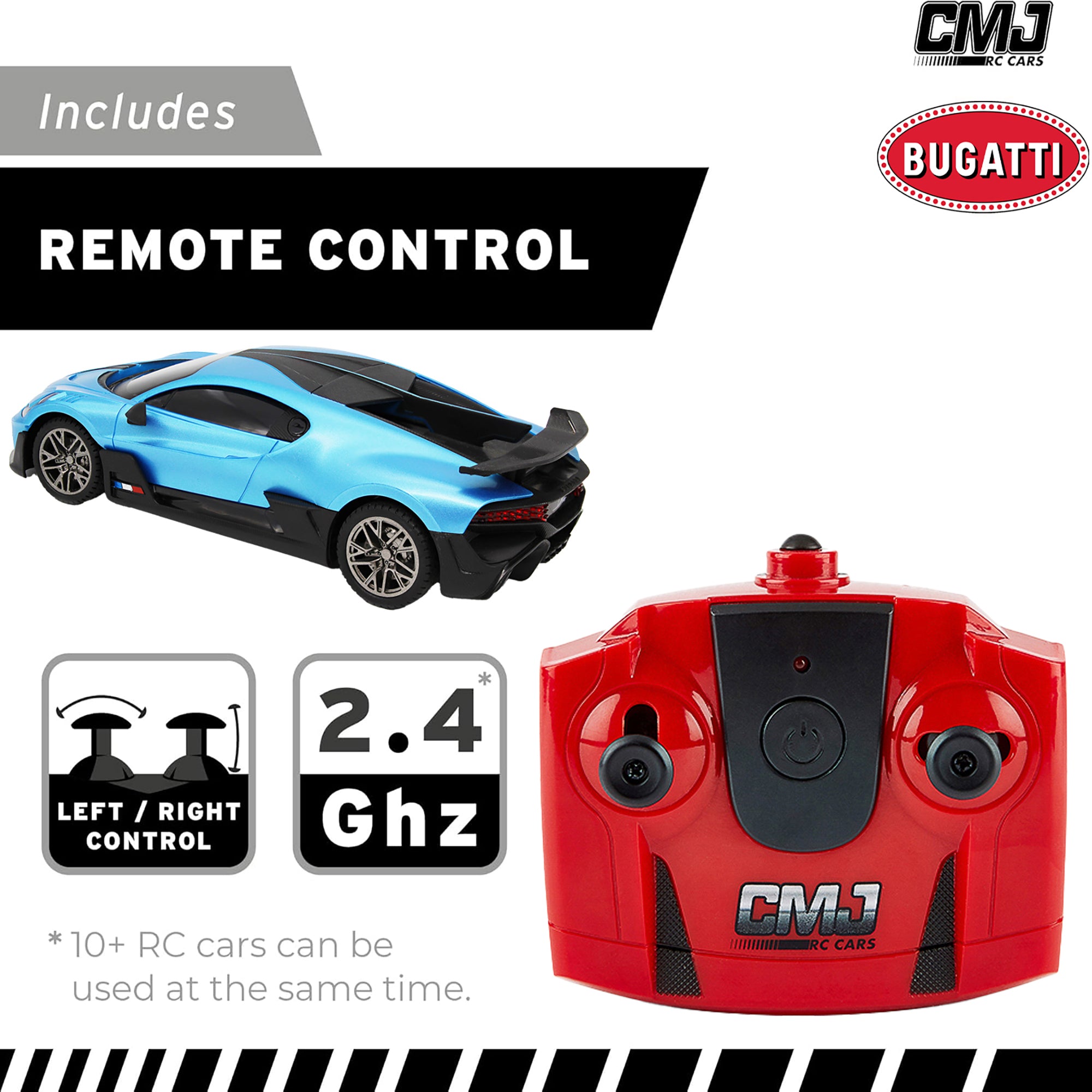 CMJ RC Cars Bugatti Divo 1:24 Scale Remote Control Vehicle - 2.4GHz High Speed Racing Car for Kids & Adults - Perfect for Indoor & Outdoor Play, Birthday Gifts, and Car Racing Competitions