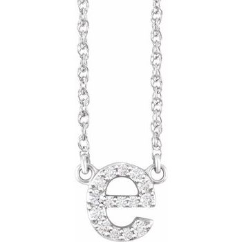 14K Gold .08 CTW Natural Diamond Lowercase Initial E 16