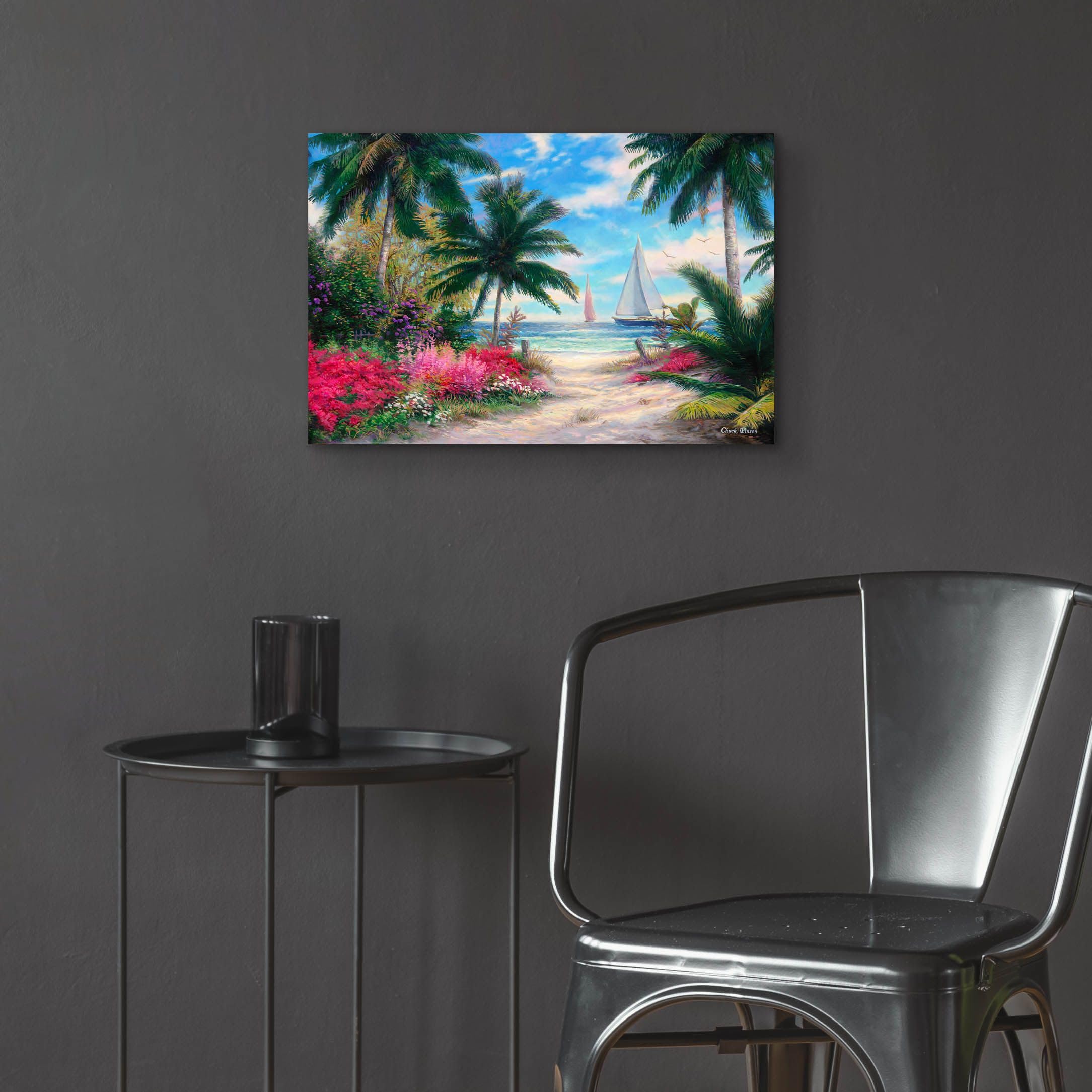 Epic Art 'Sea Breeze Trail' by Chuck Pinson - 24x16 Inch Acrylic Glass Wall Art for Living Room, Bedroom & Office Decor - Modern Coastal Landscape Painting