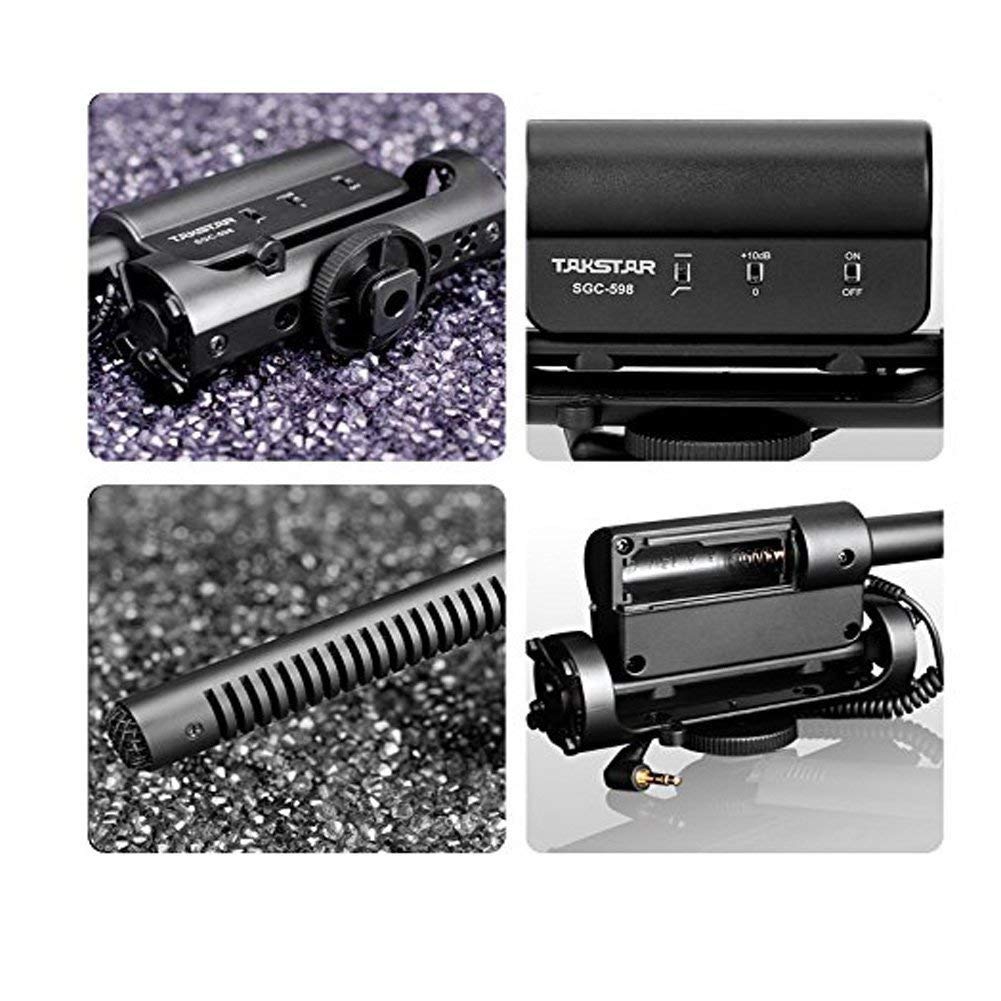 TAKSTAR SGC-598 Professional Shotgun Microphone for DSLR Cameras - Compatible with Nikon & Canon - Includes Furry Windscreen - Perfect for Interviews, Vlogging & On-Camera Recording (Open Box)