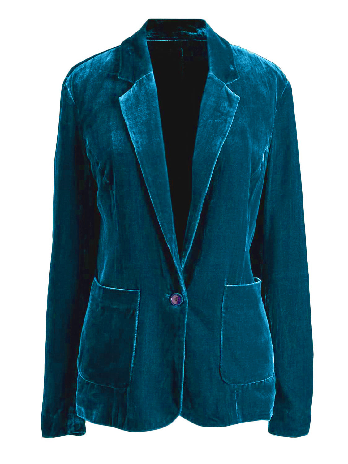 Stylish Pocketed Button Up Lapel Collar Resort Blazer for Women - Perfect for Vacations, Weddings & Business Casual Outfits