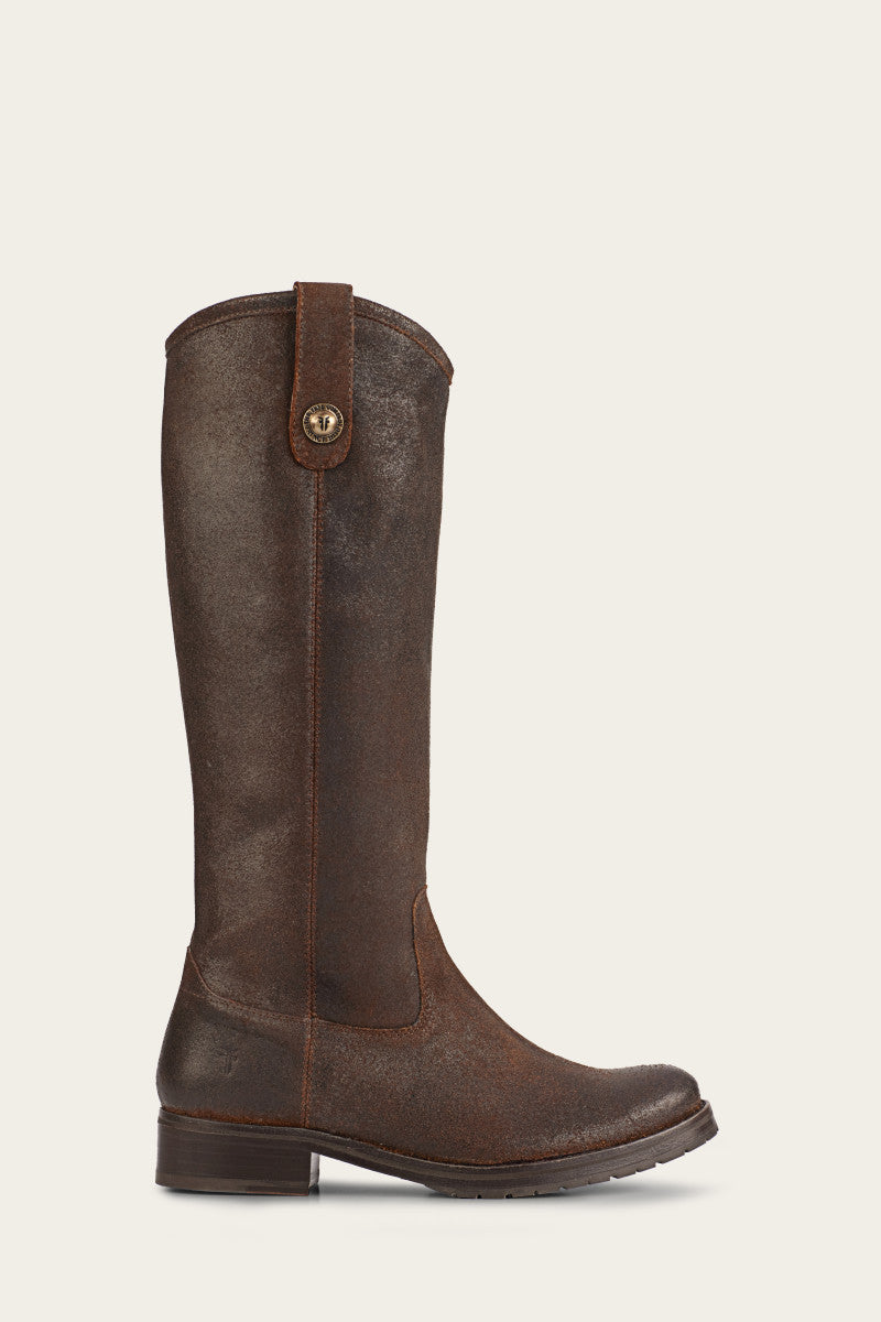 Vintage Melissa Double Sole Button Lug Tall Boots - Eco-Friendly Pre-Loved Fashion for Women | Perfect for Fall Outfits, Casual Wear & Retro Style