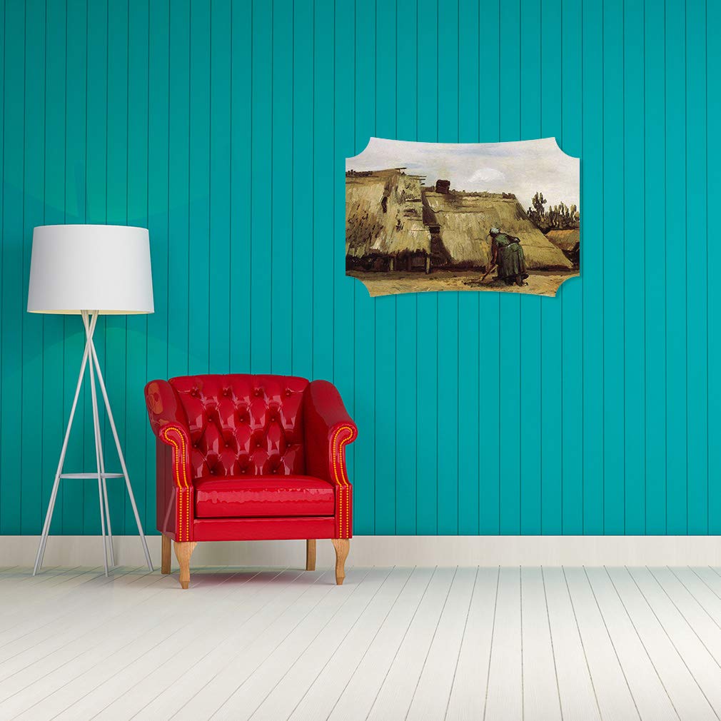 Van Gogh Art Wall Decor - 18x12 Inches Horizontal Home Sign with Woman Planting Potatoes Design | Farmhouse & Berlin Style Picture Frame for Living Room, Bedroom, Kitchen Decor