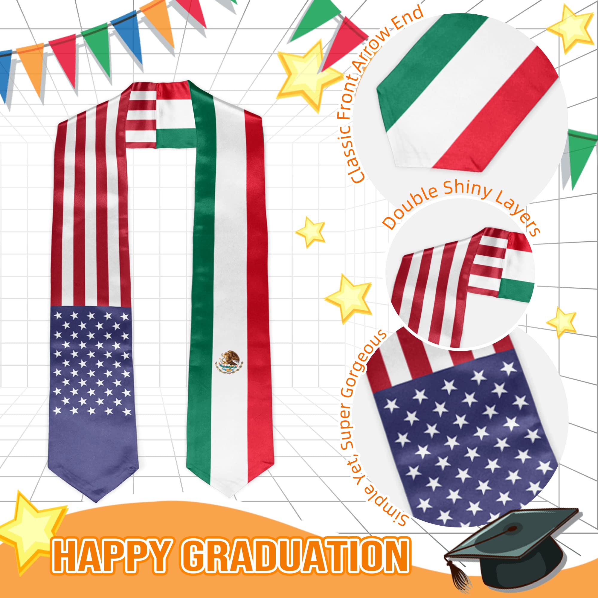 American Colombia Flag Graduation Stole Sash - Premium Graduation Gift for High School & College Ceremonies - Perfect for Commencement, Graduation Photos & Alumni Events
