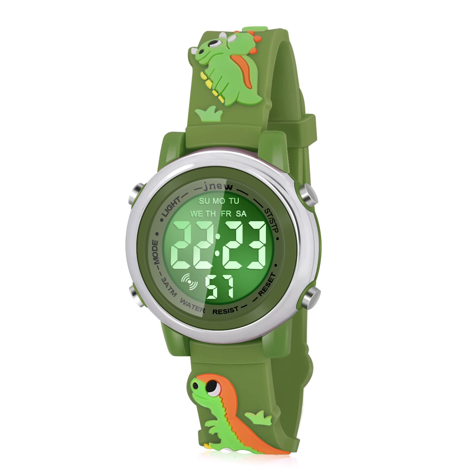 Waterproof Kids Watches with Alarm - Dinosaur Themed Digital Watch for Boys & Girls Ages 3-10 - Perfect for Swimming, Outdoor Play & School Activities