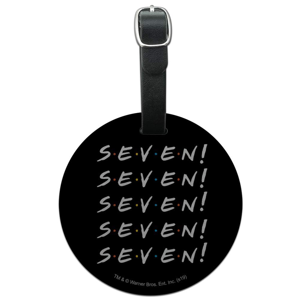 Friends 7-Piece Round Leather Luggage Tag Set - Personalized Carry-On ID Tags for Suitcases & Travel Bags | Perfect for Business Trips, Vacations & Airport Identification