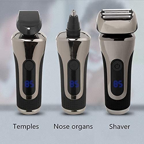 3-in-1 Electric Razor for Men - Rechargeable Wet/Dry Foil Shaver with Nose Trimmer & Grooming Kit | Perfect for Travel, Home Use & Daily Shaving