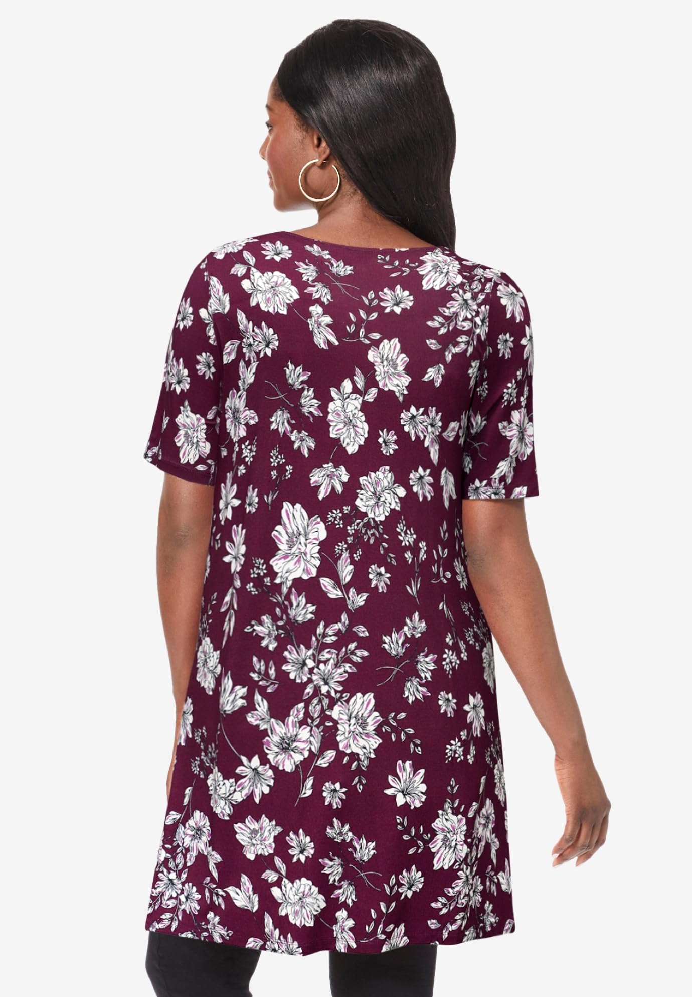Jessica London Plus Size Stretch Knit Tunic - Comfortable Office & Casual Wear