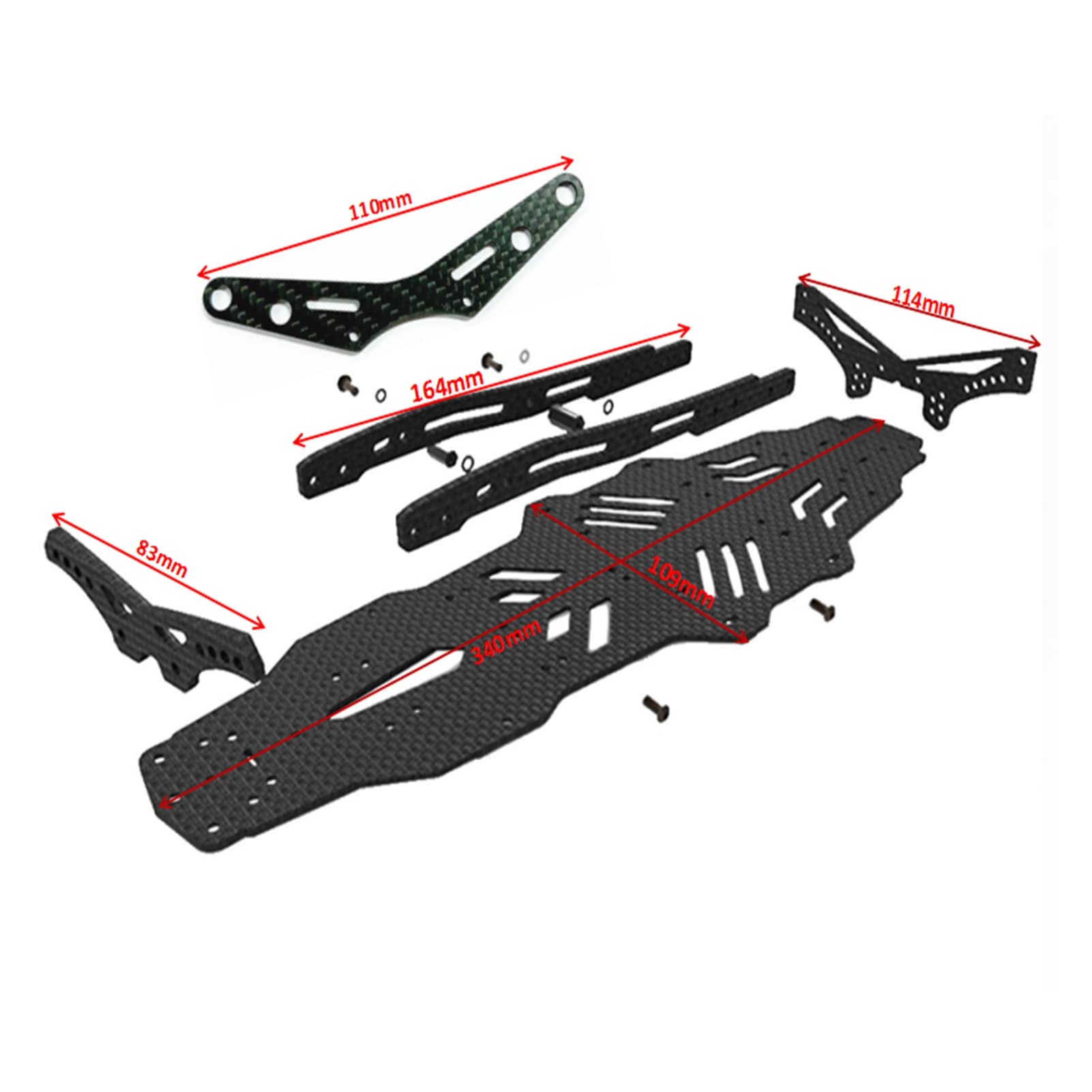 Carbon Fiber RC Car Chassis Upgrade Kit for RMX2.0S 1/10 Scale Drift Car - High Performance Replacement Parts for Racing & Drifting Scenes