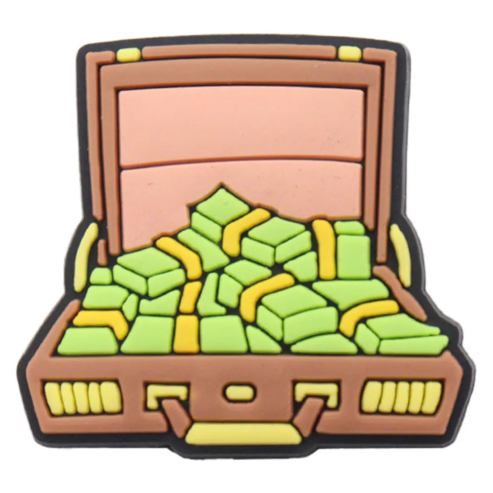 New 1pc Money Themed PVC Shoe Charms - Financial Freedom Decor for Slippers, Clogs & DIY Wristbands - Perfect for Crafting, Shoe Decoration & Festival Accessories