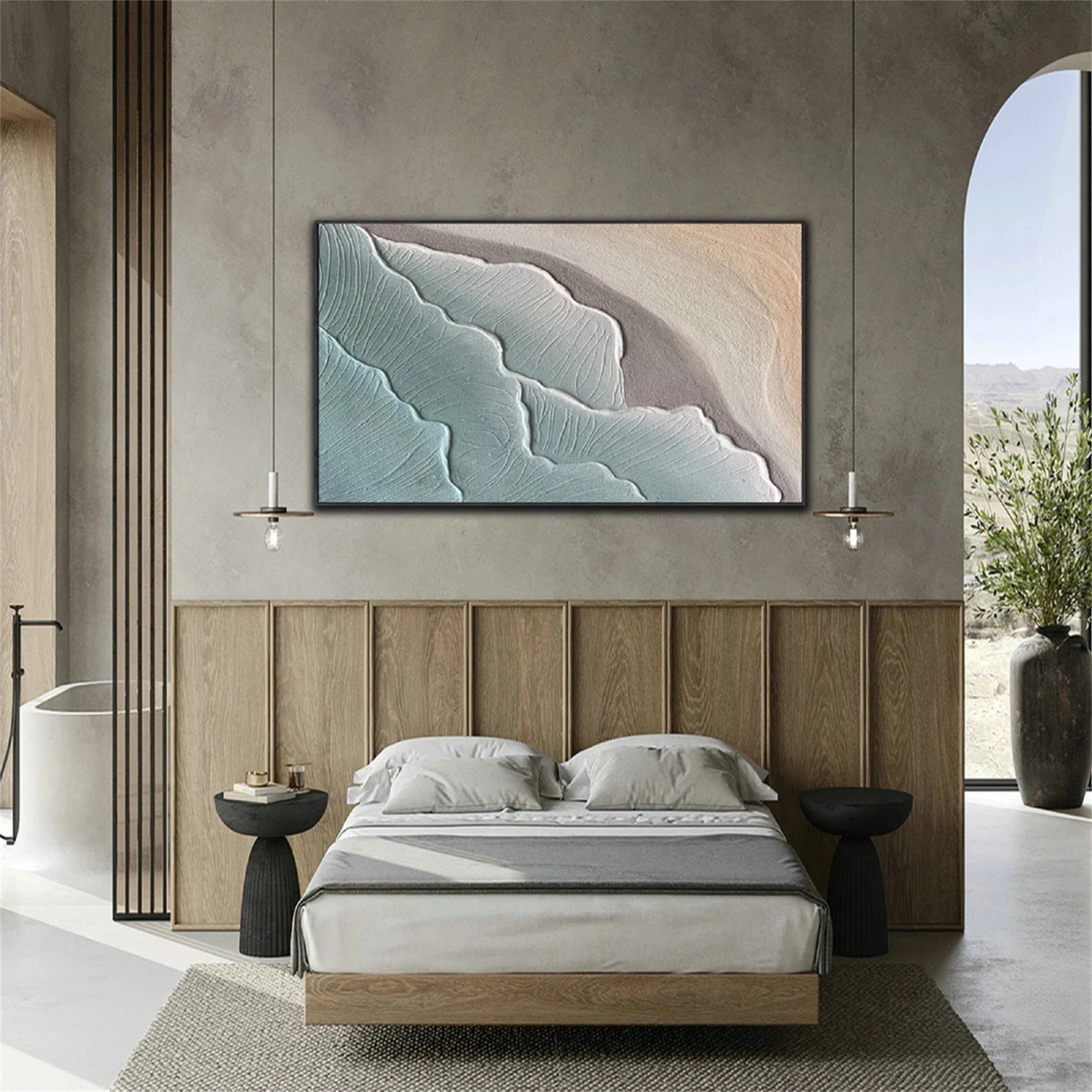 Ocean and Sky Painting #OS 073 - Stunning Coastal Wall Art for Beach House Decor, Living Room & Office