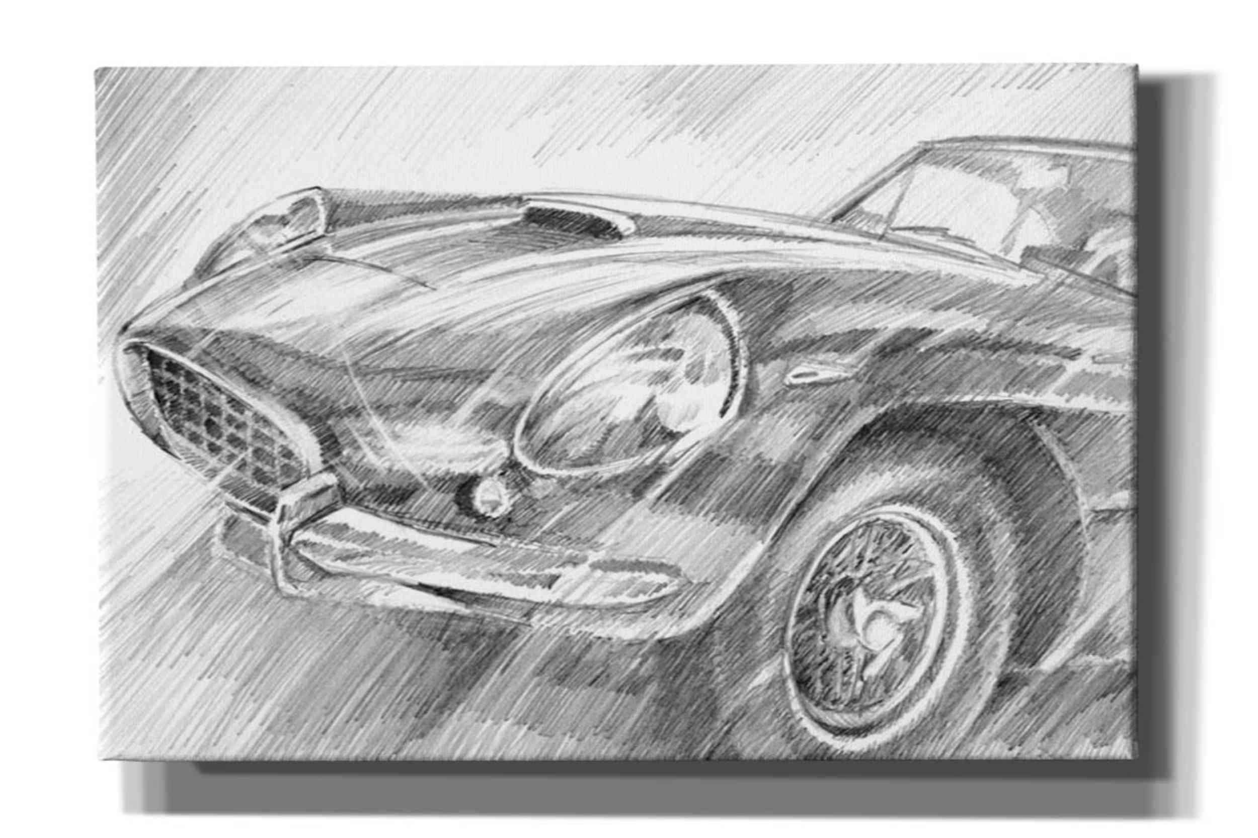 Sports Car Study II by Ethan Harper - Premium Canvas Wall Art Print 40x26 Inches - Modern Home & Office Decor for Car Enthusiasts