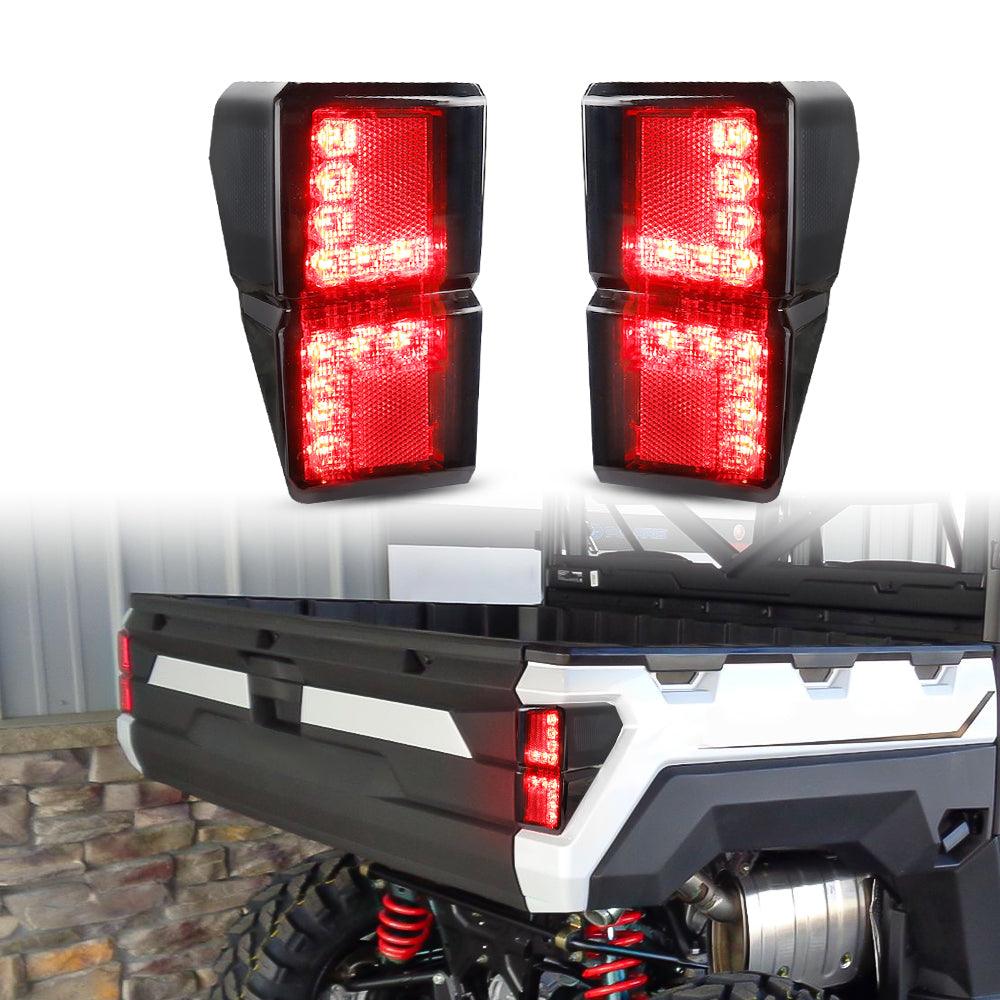 2-Pack Smoked LED Tail Lights - Rear Brake Stop Running Lamps for Polaris Ranger 1000 (2018-2022 Models) - Direct Replacement for OEM #2413766 - Perfect for Off-Roading, Night Driving & Enhanced Safety