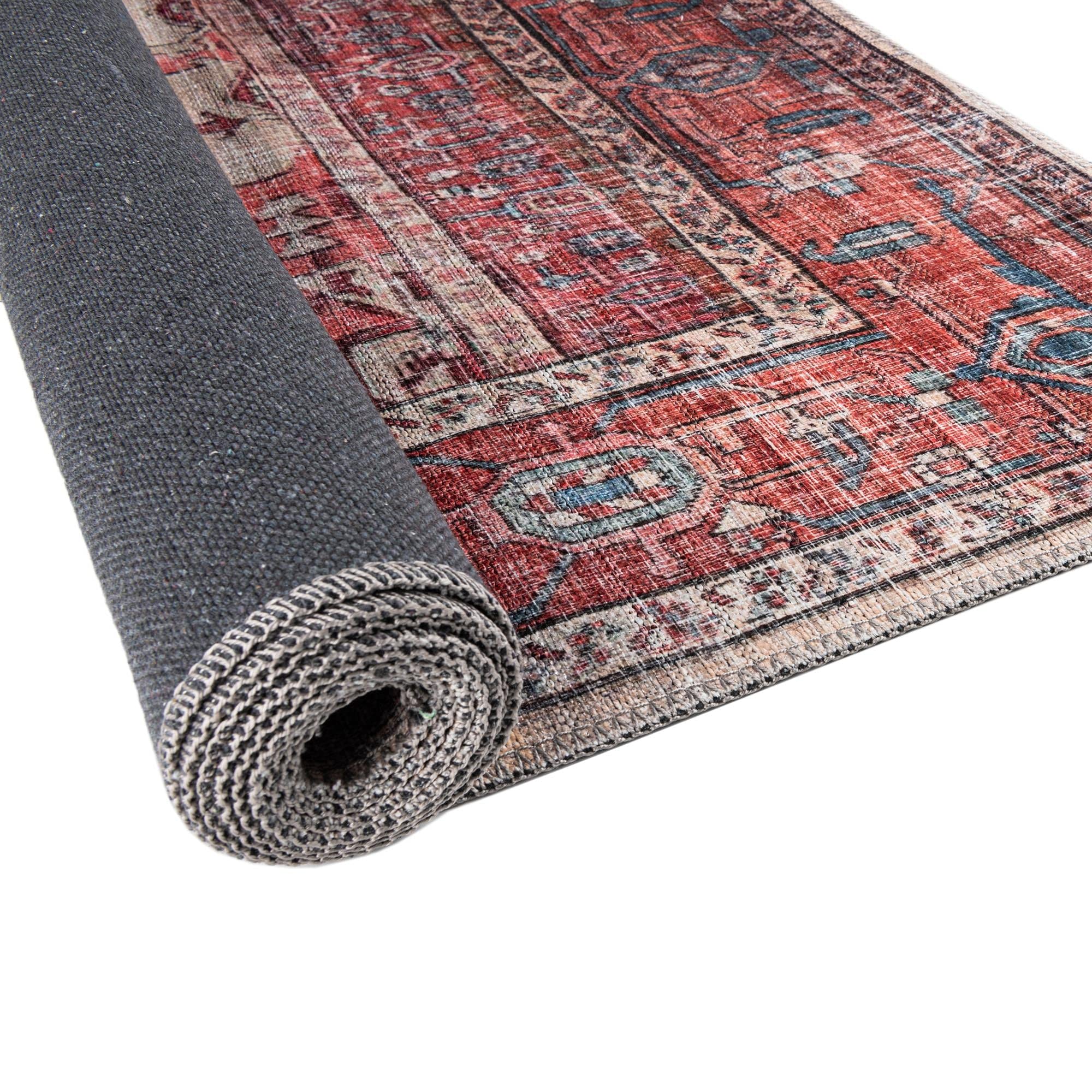 Maahru Collection Washable Runner Rug – 13 Ft Low-Pile Beige Rug for Hallways & Entryways | Durable, Easy-Clean Home Decor for High Traffic Areas