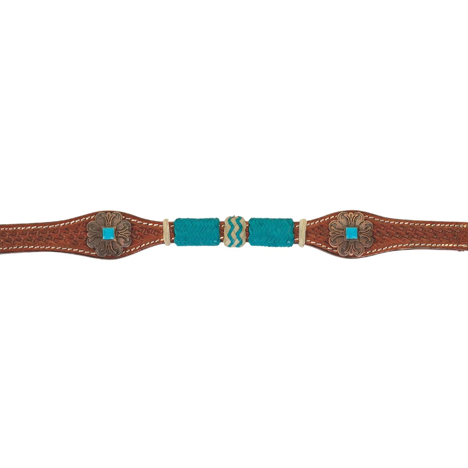 Circle Y Turquoise Western Horse Breast Collar - Adjustable Double Leather Ply Tack for Round Up & Ranch Work | 25
