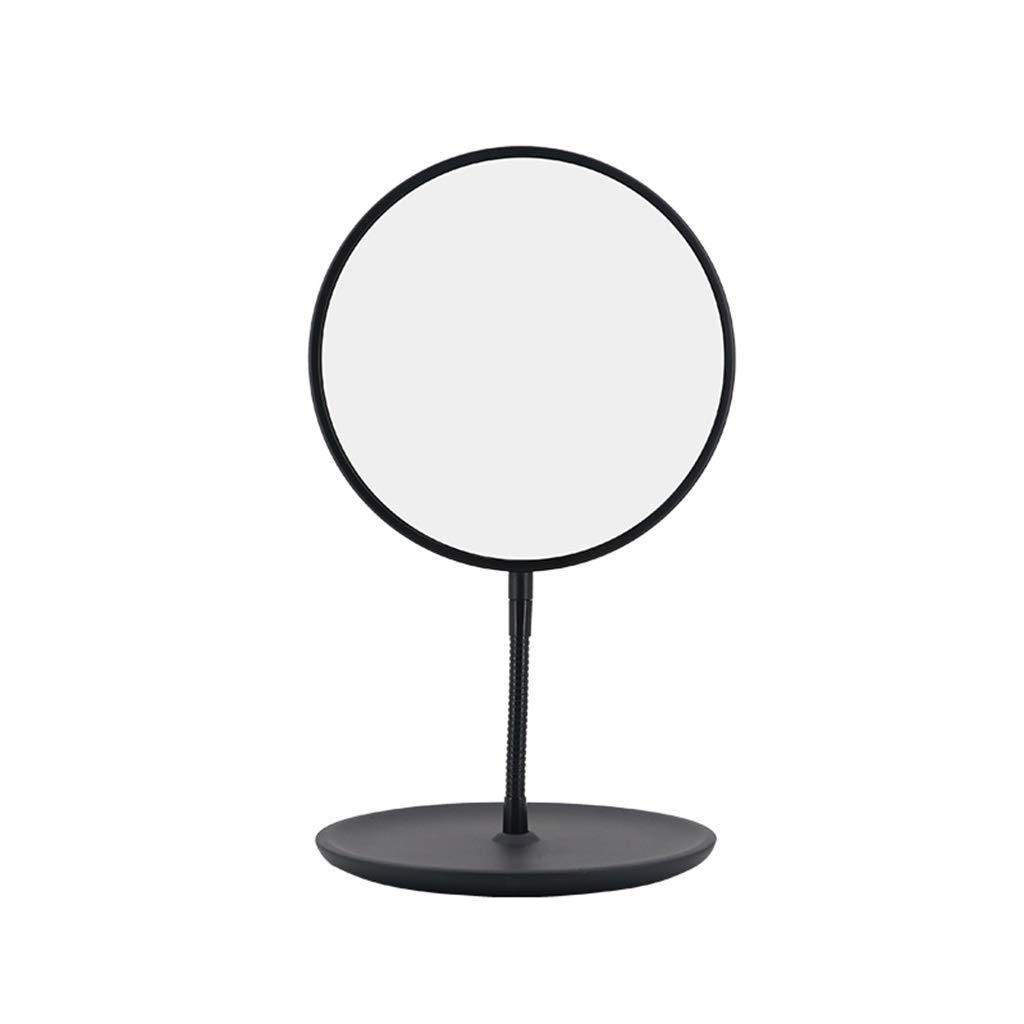 **AoYanQi Round Desktop Mirror - Portable Bendable HD Makeup & Shaving Mirror with Non-Slip Base, Black (33.5x20cm) - Perfect for Home, Travel & Vanity**