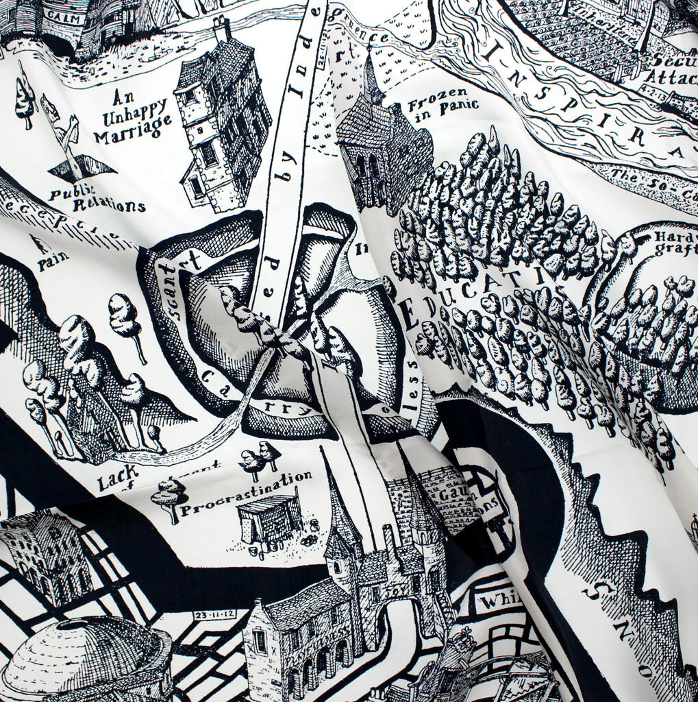 Grayson Perry Map of Days Scarf - Stylish Designer Silk Scarf for Women & Men - Perfect for Fashion Accessories, Gifts & Art Lovers