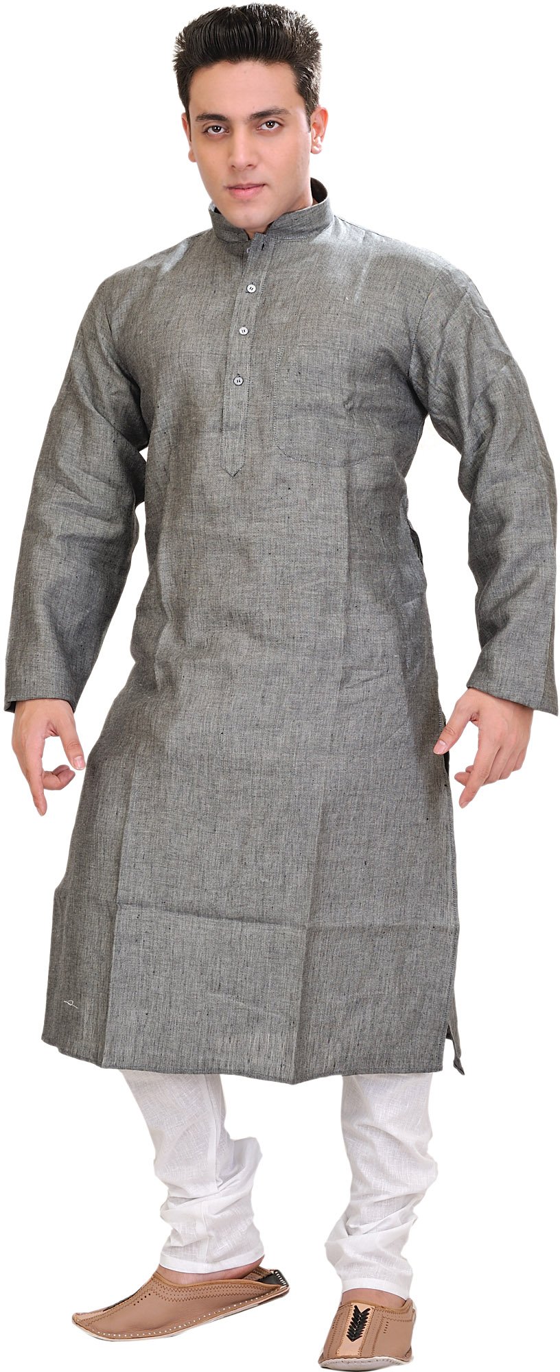 Pure Linen Kurta & White Pajama Set for Men - Comfortable Traditional Indian Ethnic Wear for Festivals, Weddings & Casual Outfits