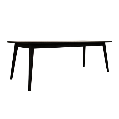 Vicchy 220cm Black Dining Table - Modern Large Kitchen Table for Family Gatherings & Dinner Parties